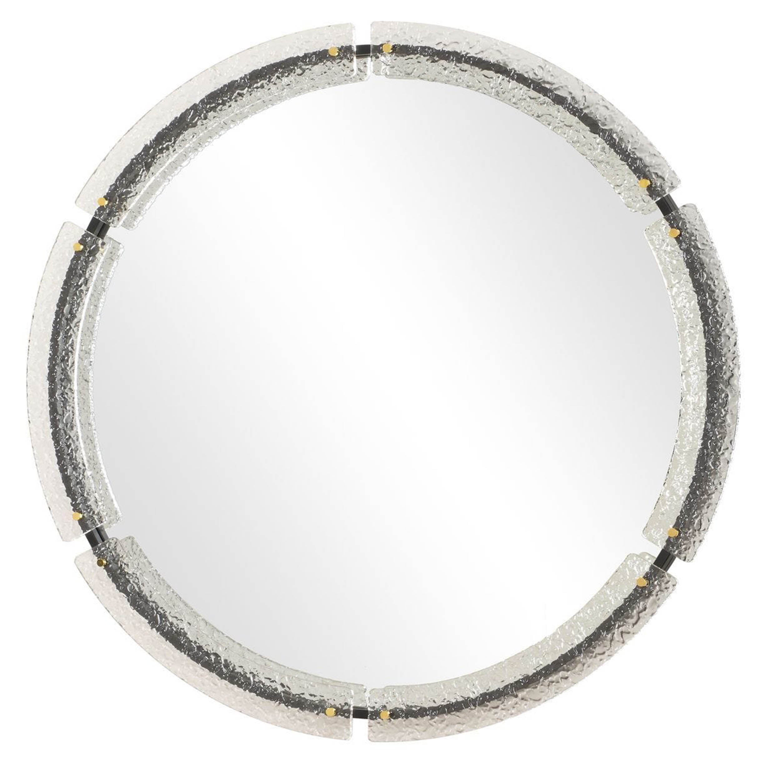 Crystalline Round Mirror, Black