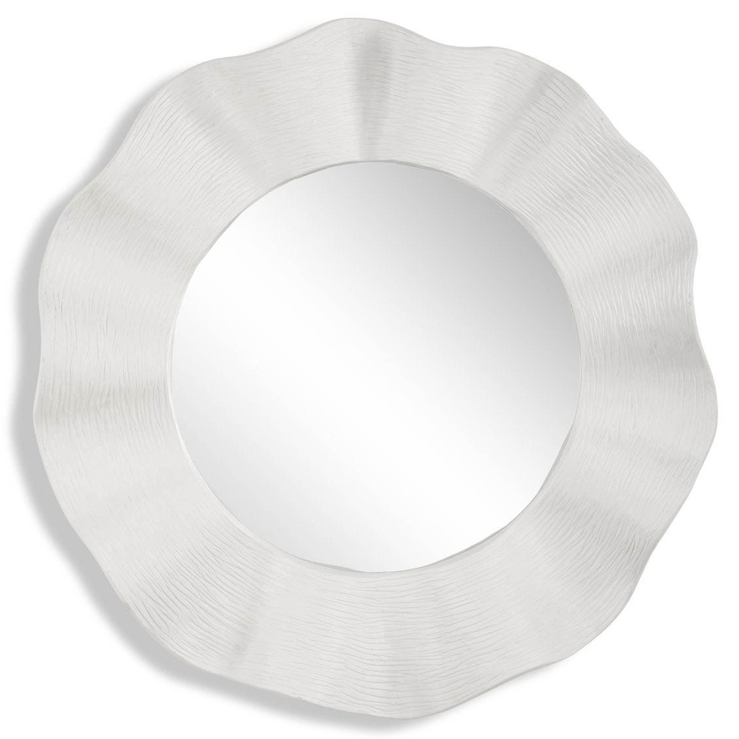 Wave Length Round Mirror, White