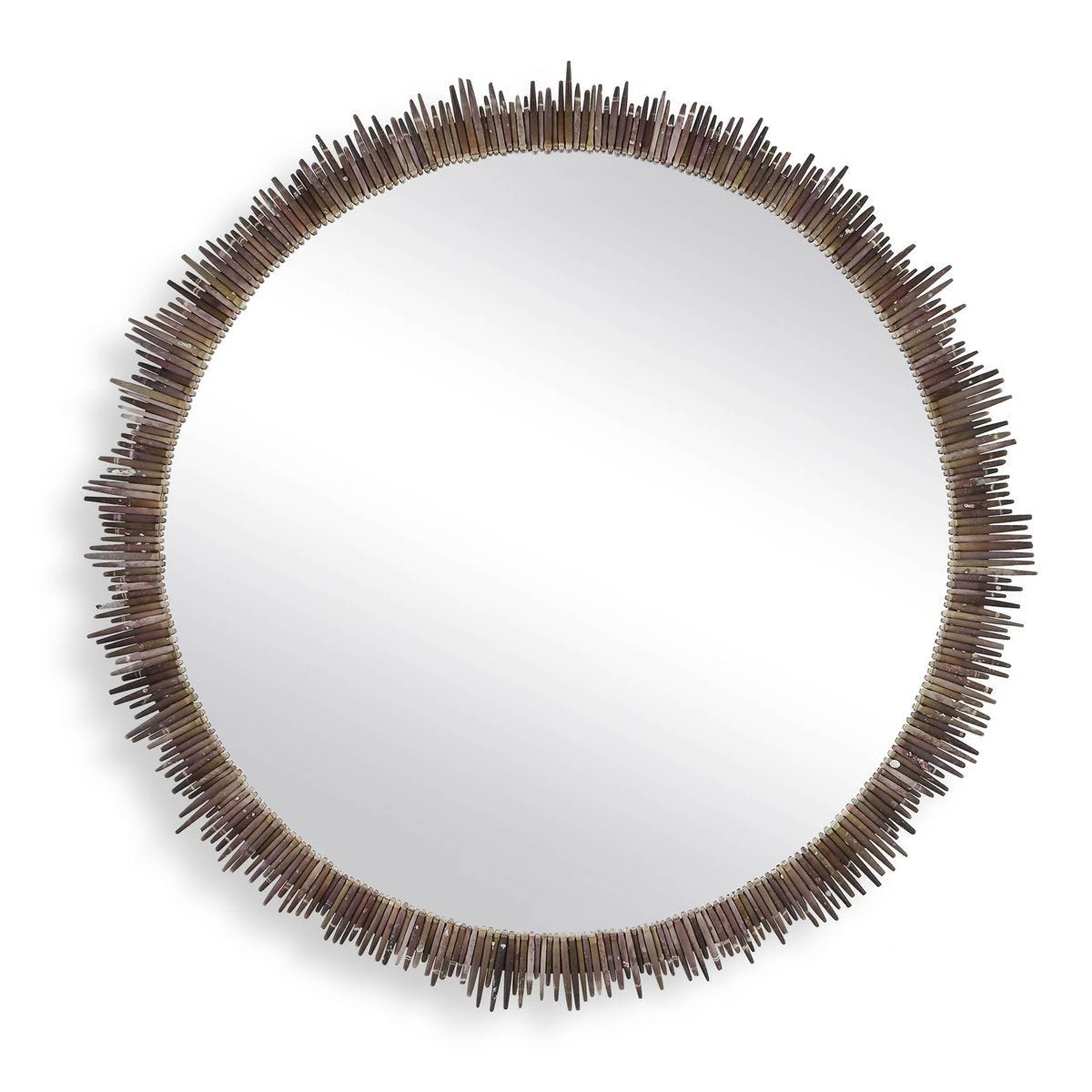 Tiger Sea Urchin Round Mirror, Brown