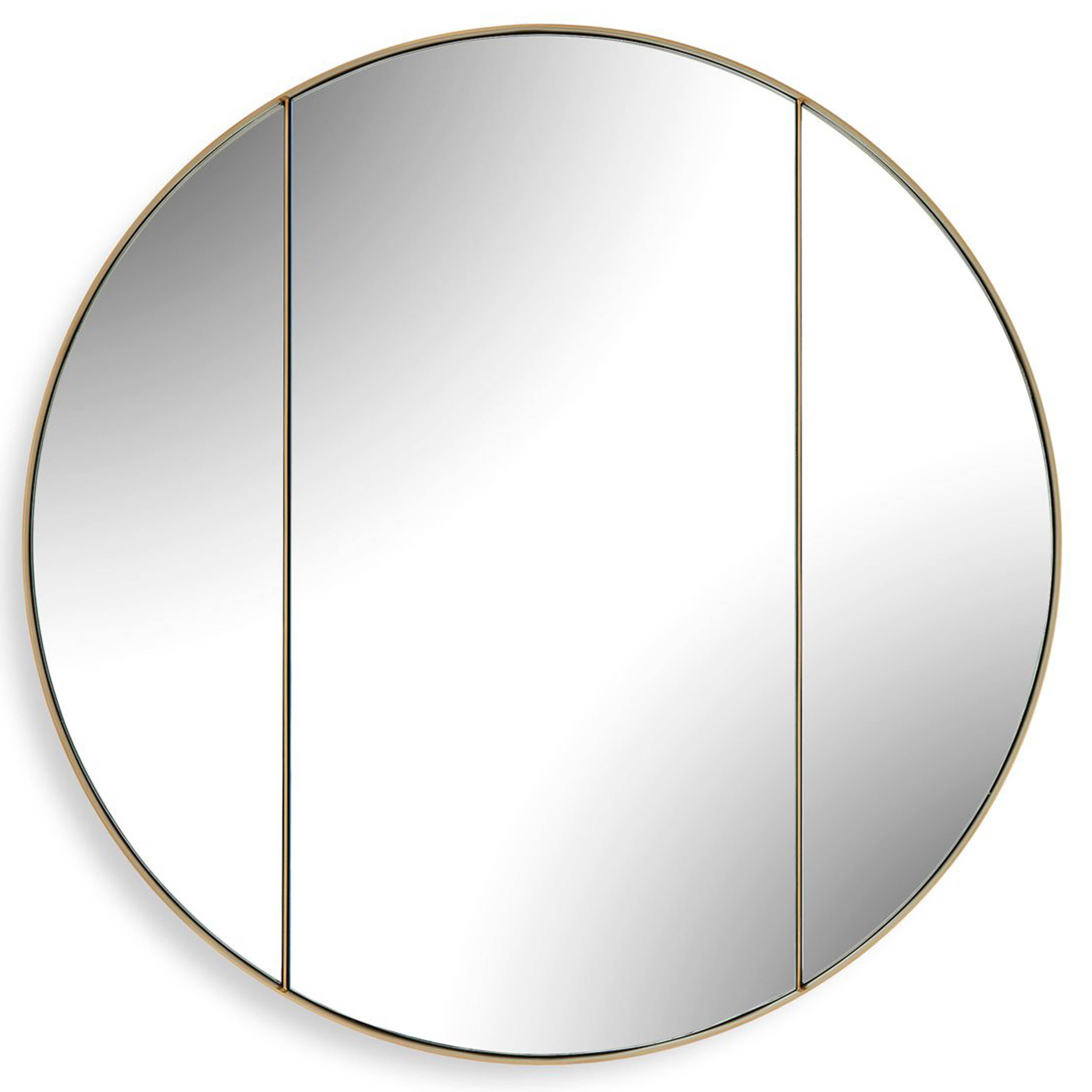 Amram Round Mirror, Gold
