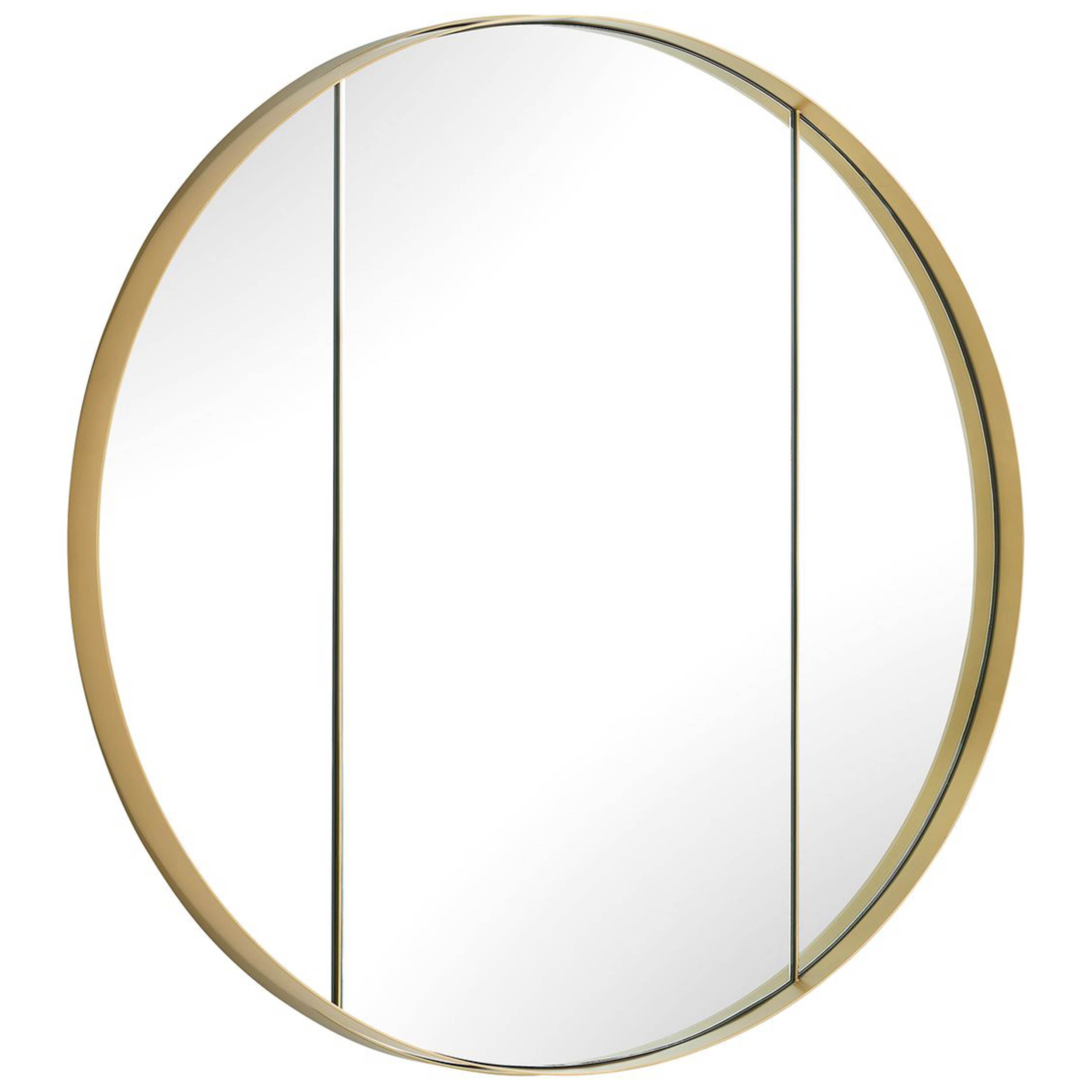 Amram Round Mirror, Gold