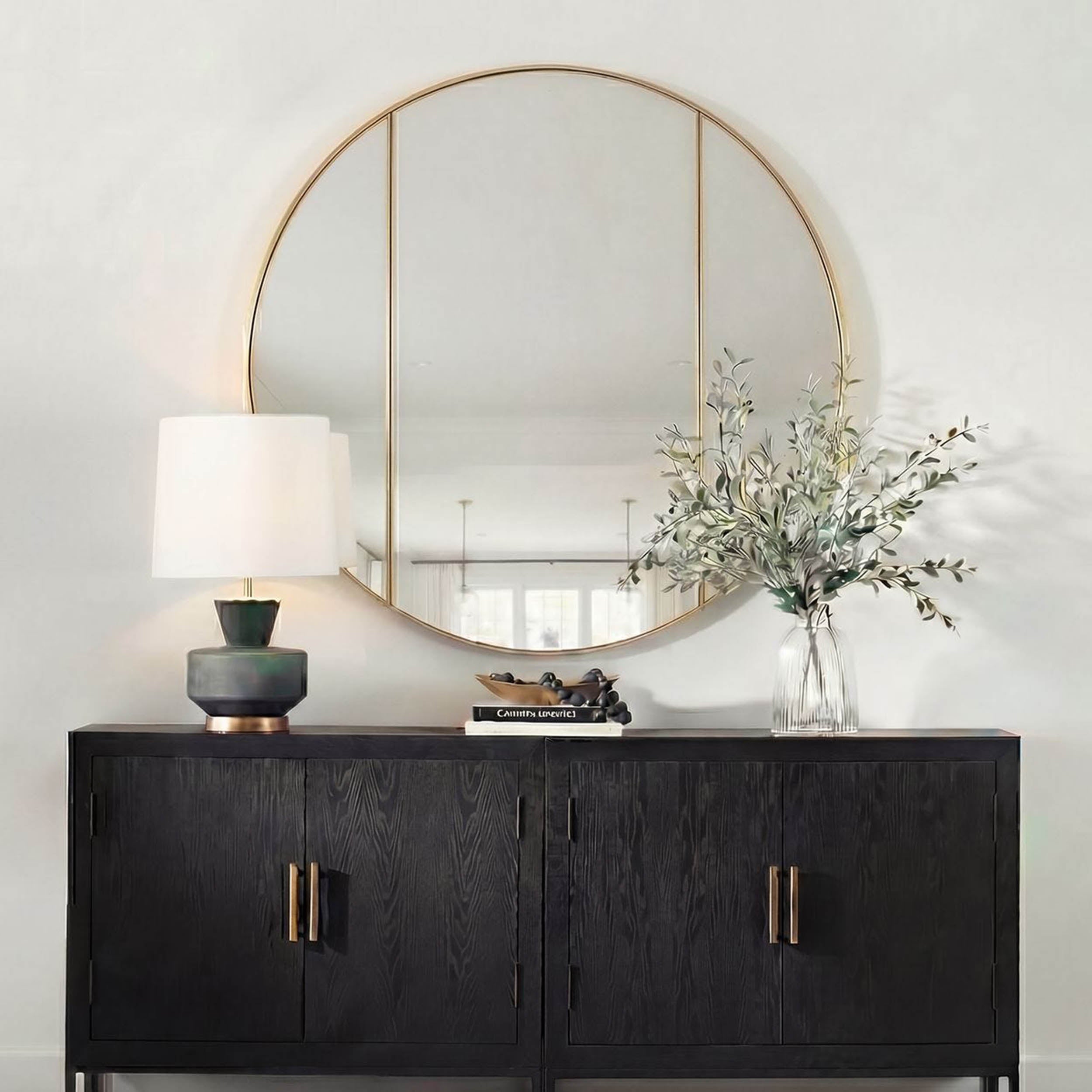 Amram Round Mirror, Gold