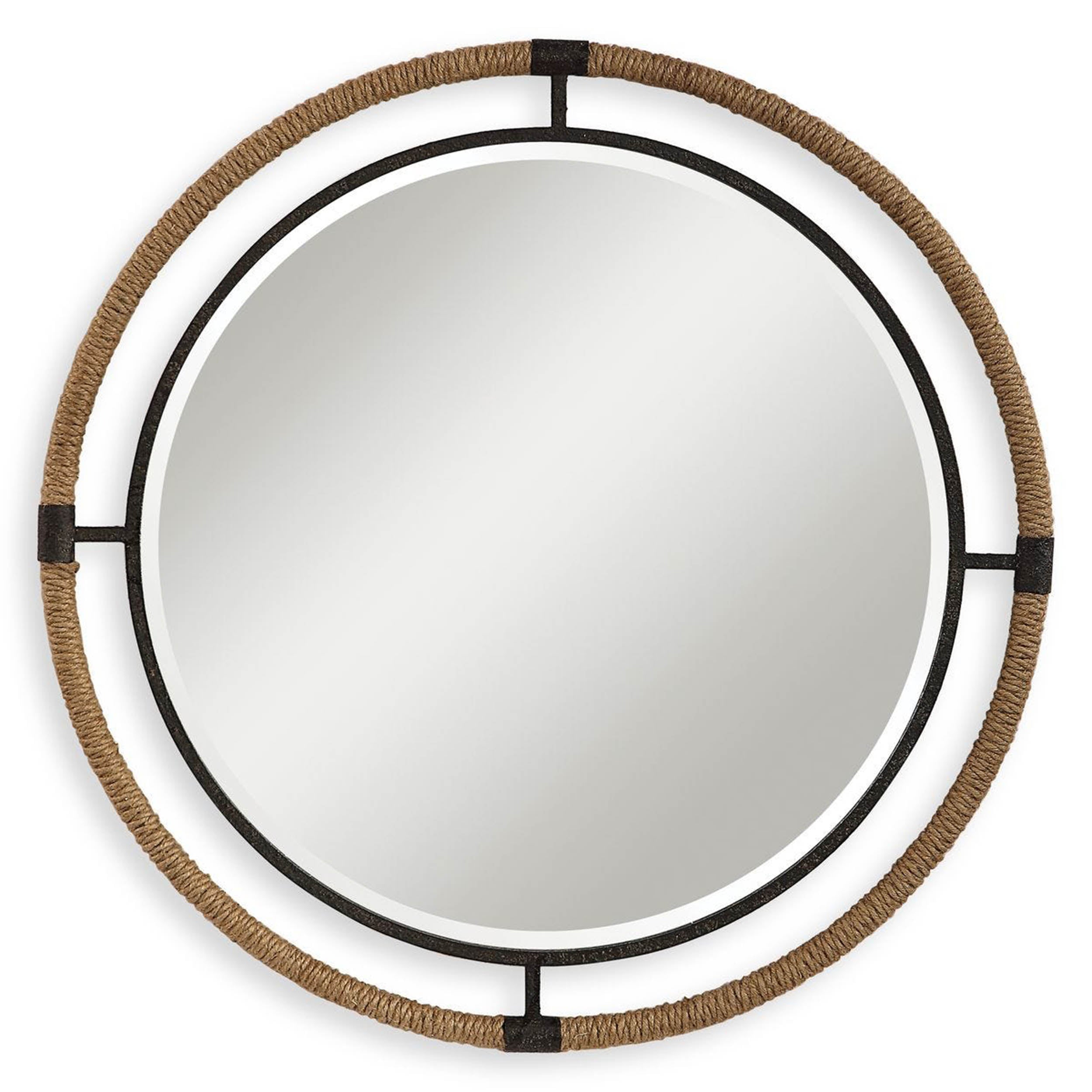Melville Round Mirror, Black