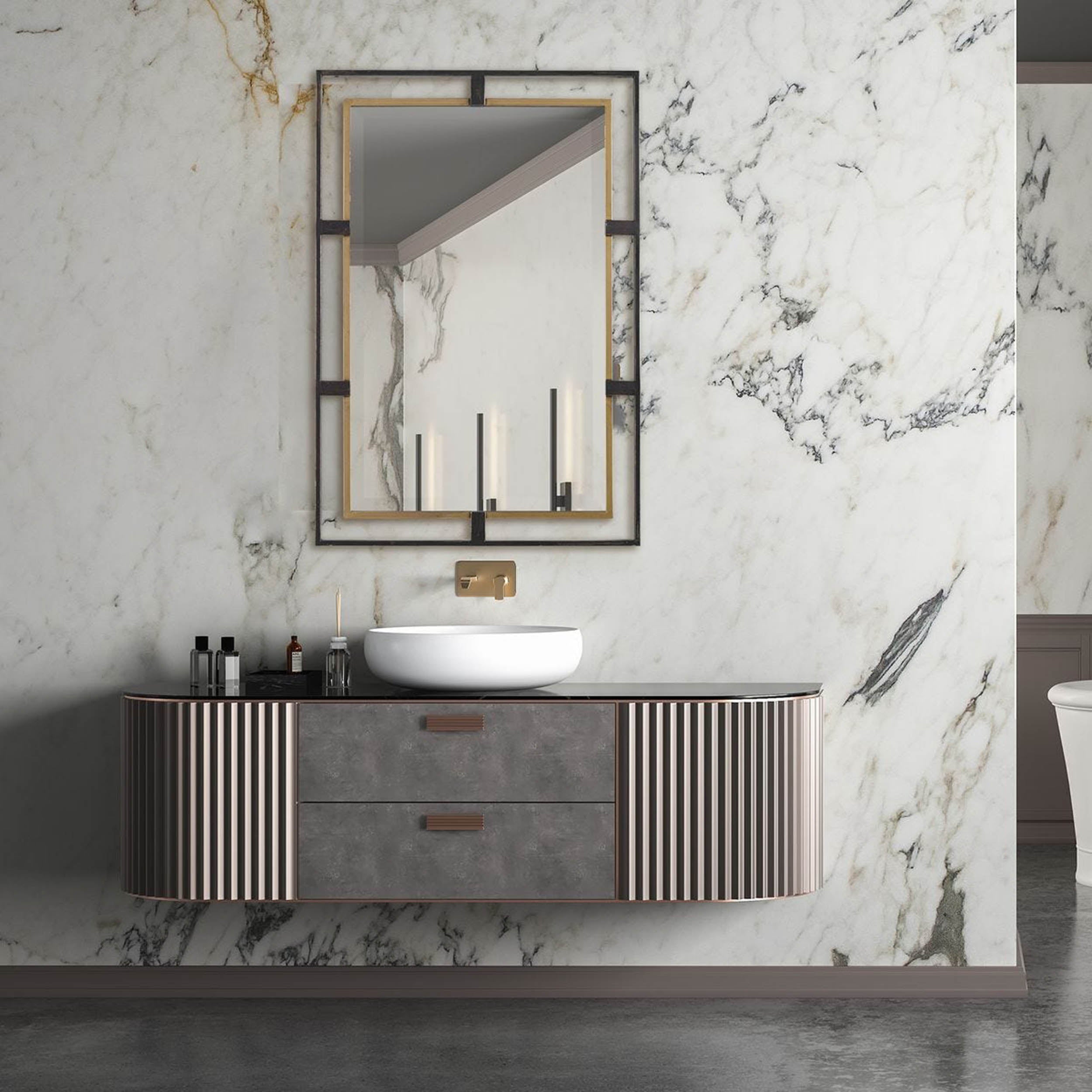 Carrizo Rectangle Mirror, Bronze