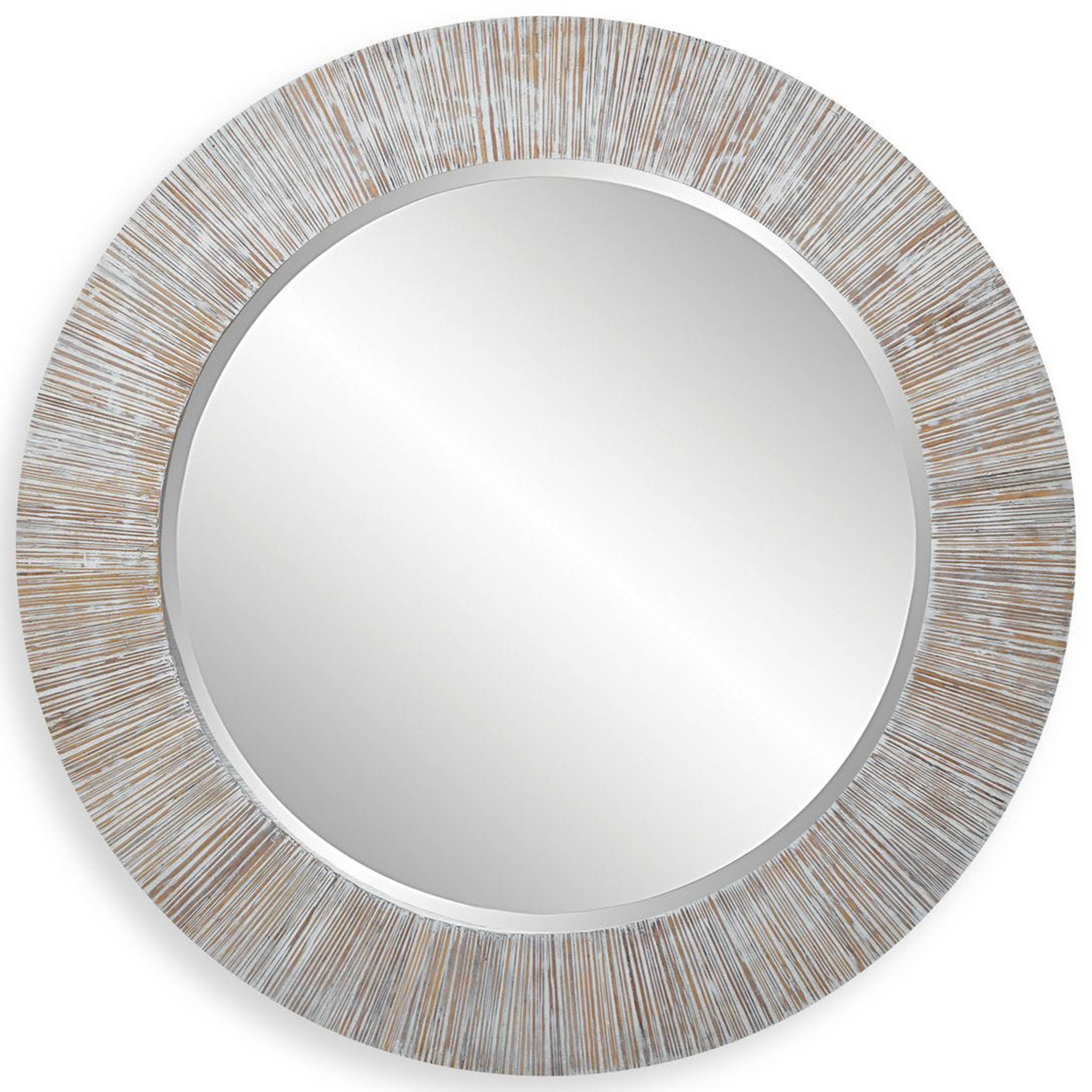 Repose Round Mirror, White