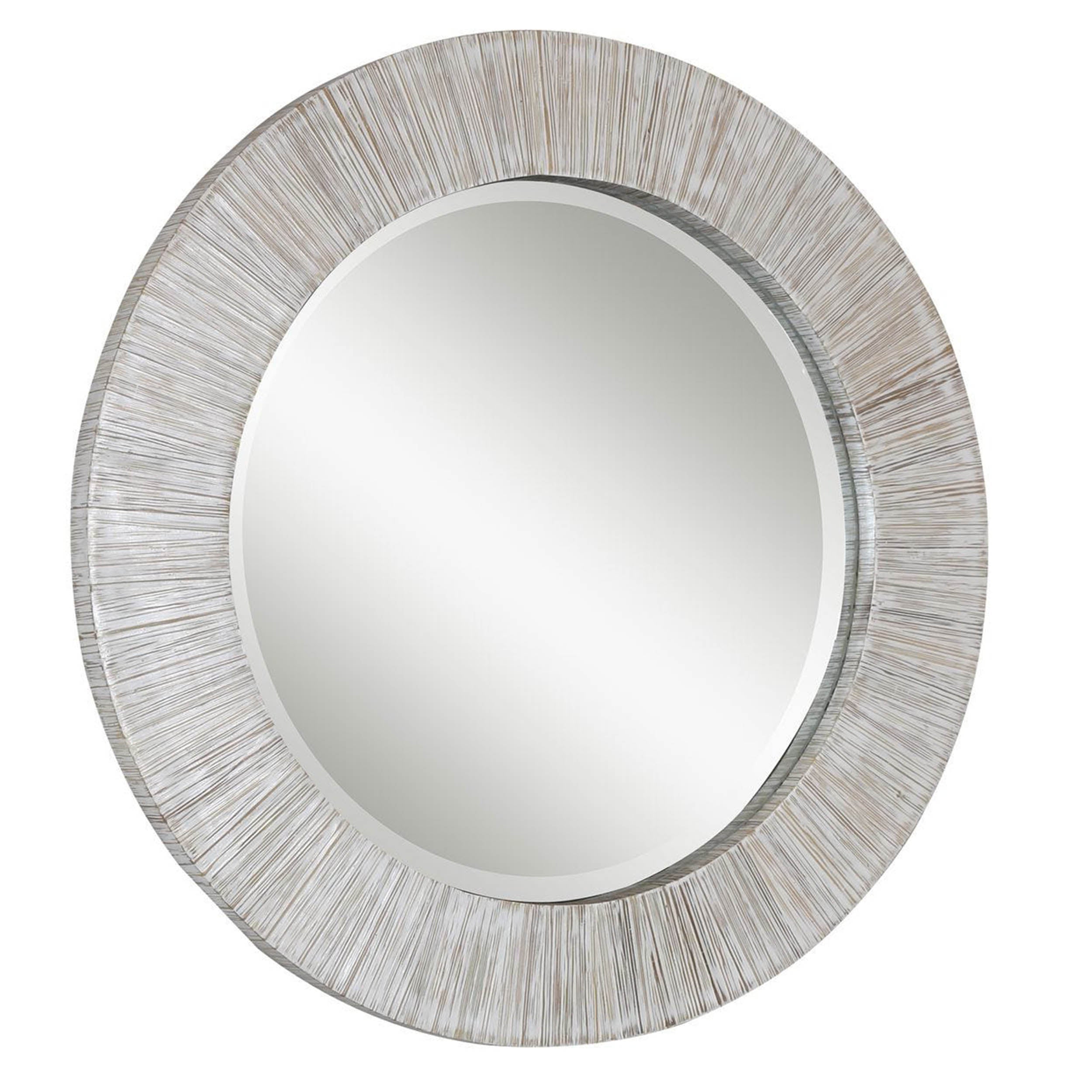 Repose Round Mirror, White