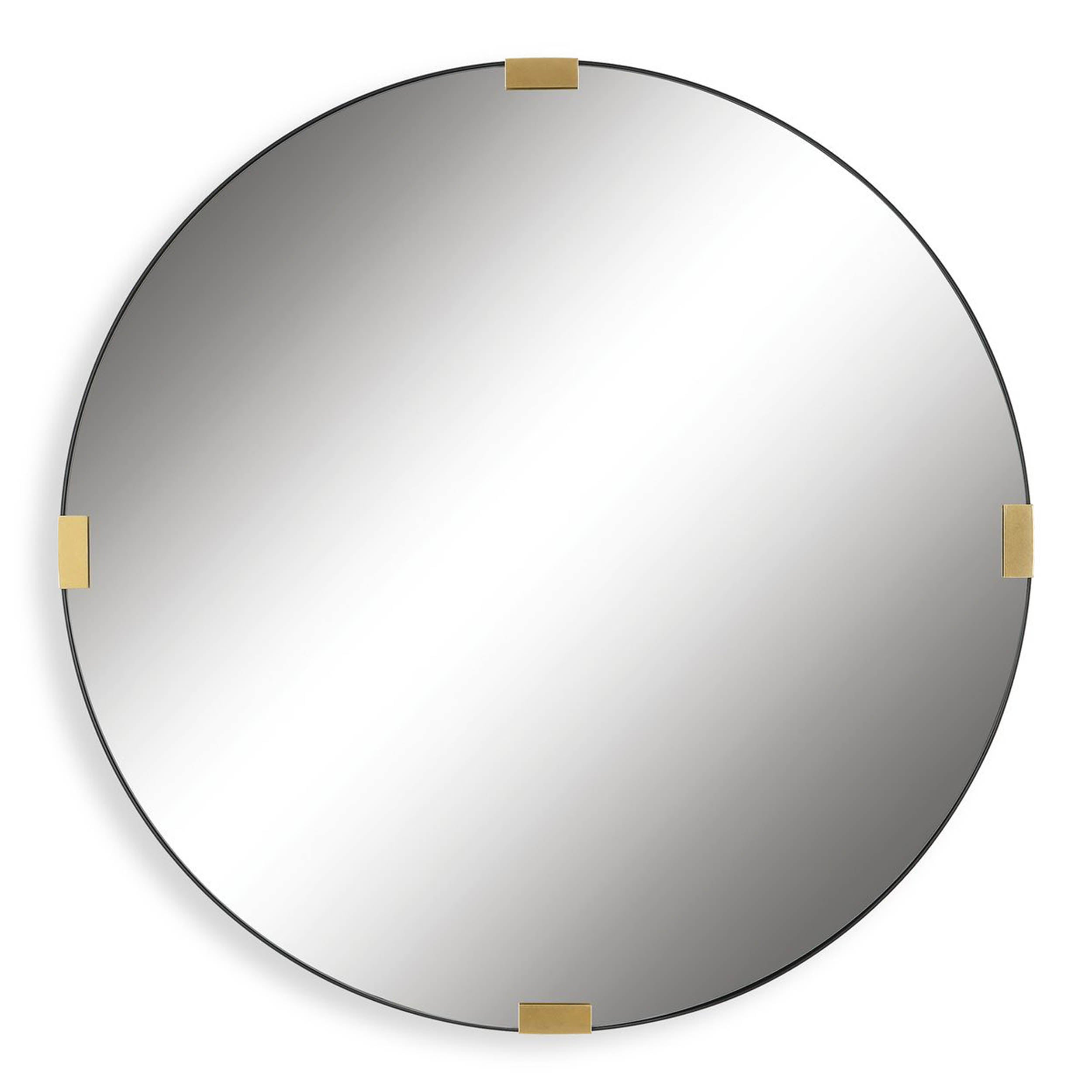 Clip Round Mirror, Black