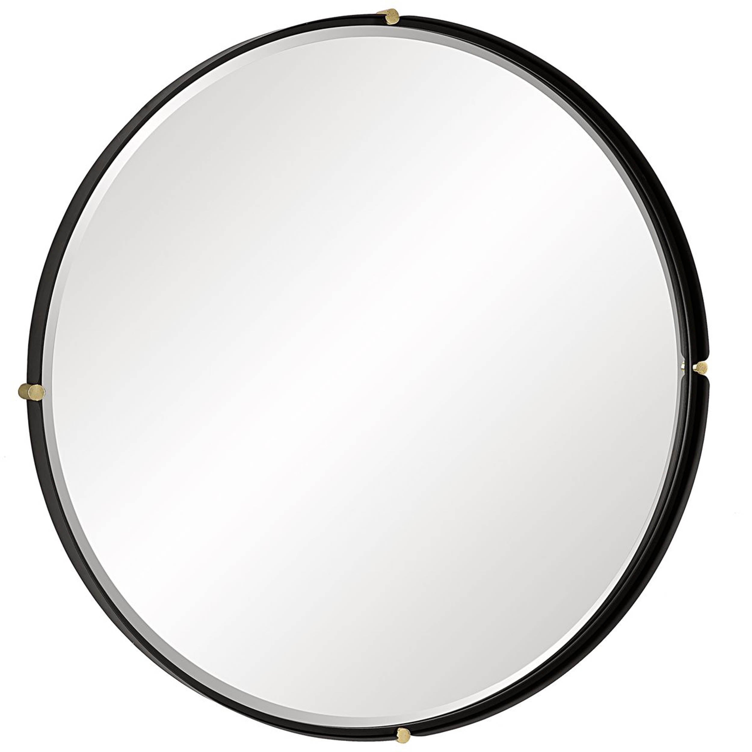Bonded Round Mirror, Black