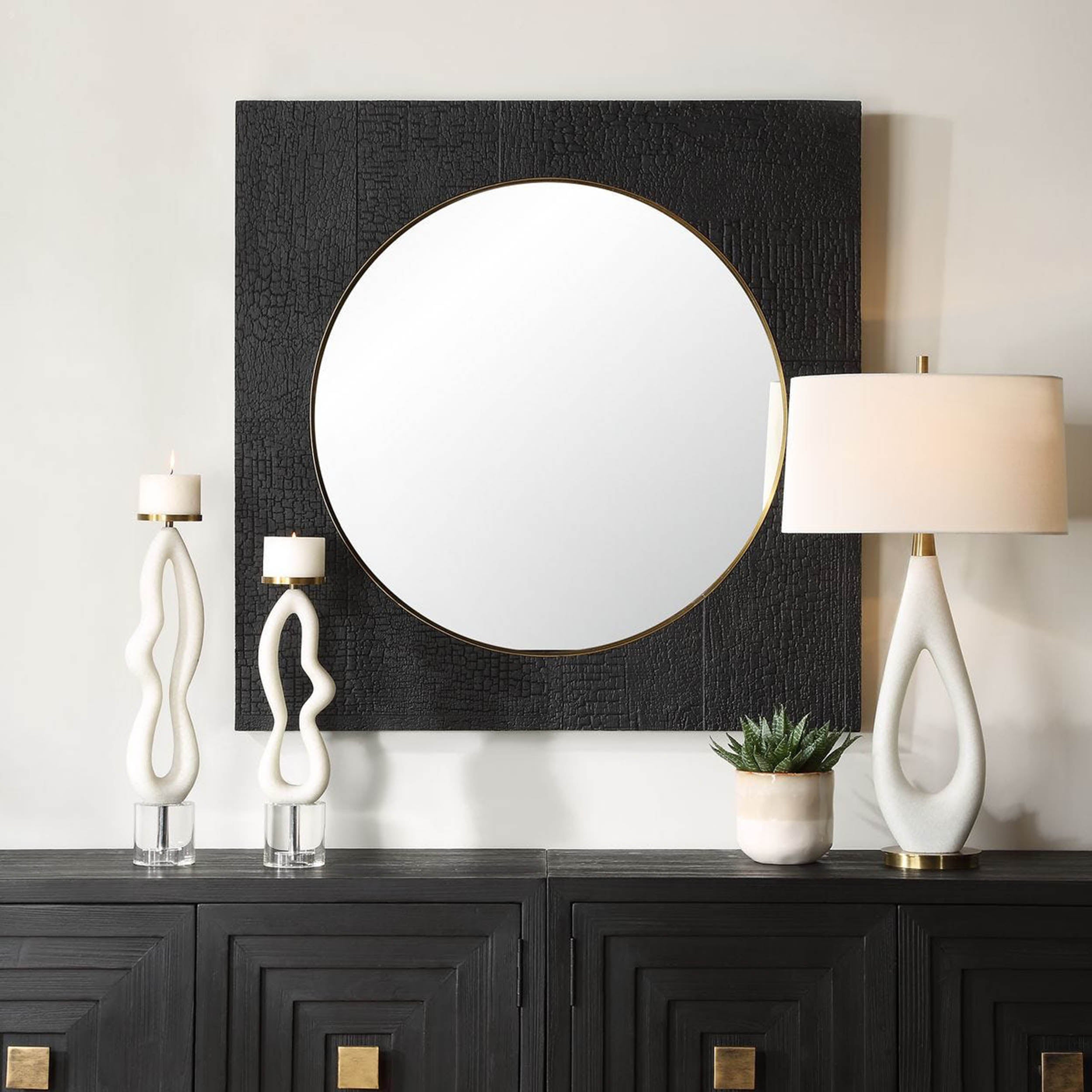 Ember Square Mirror, Black