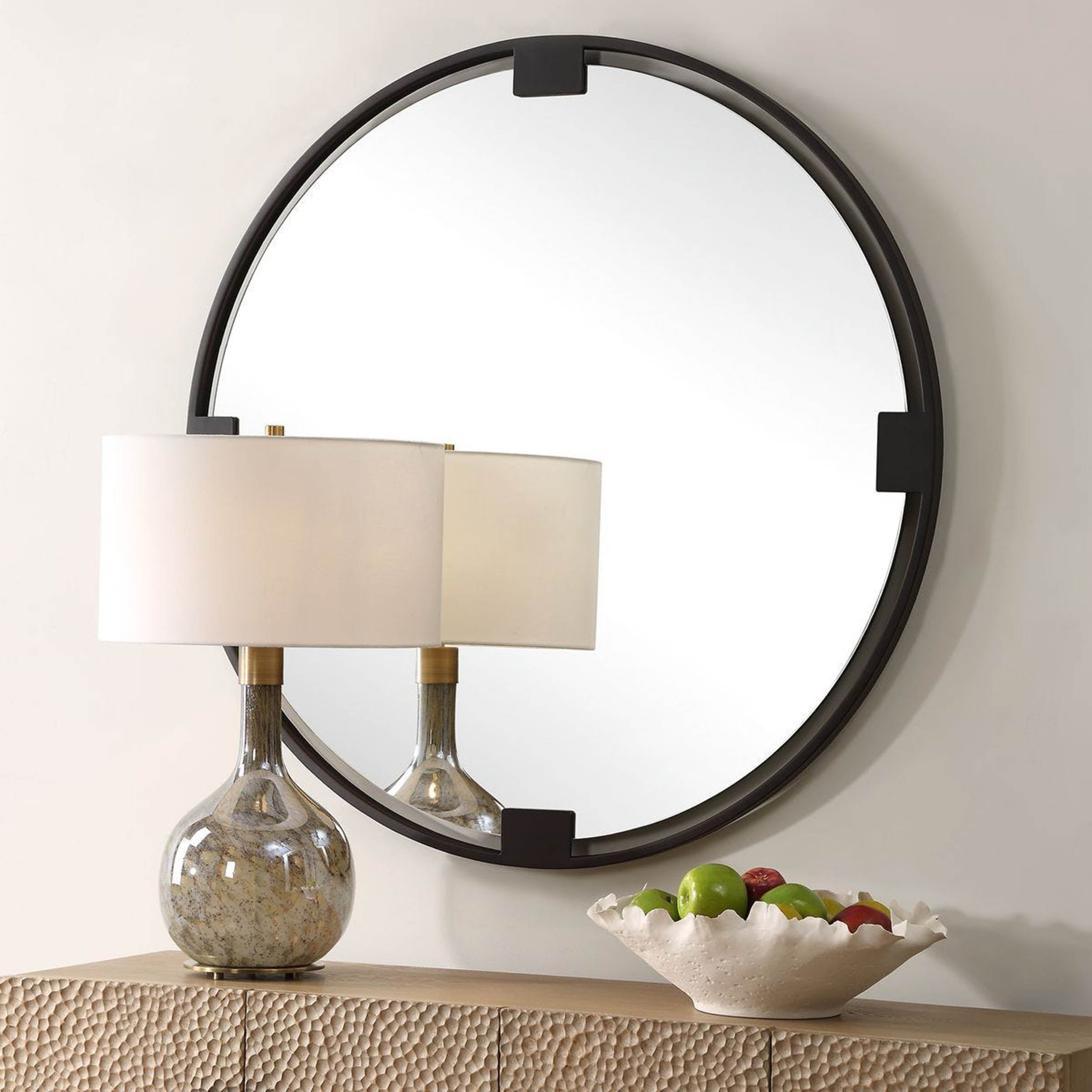 Cornelia Round Mirror, Bronze