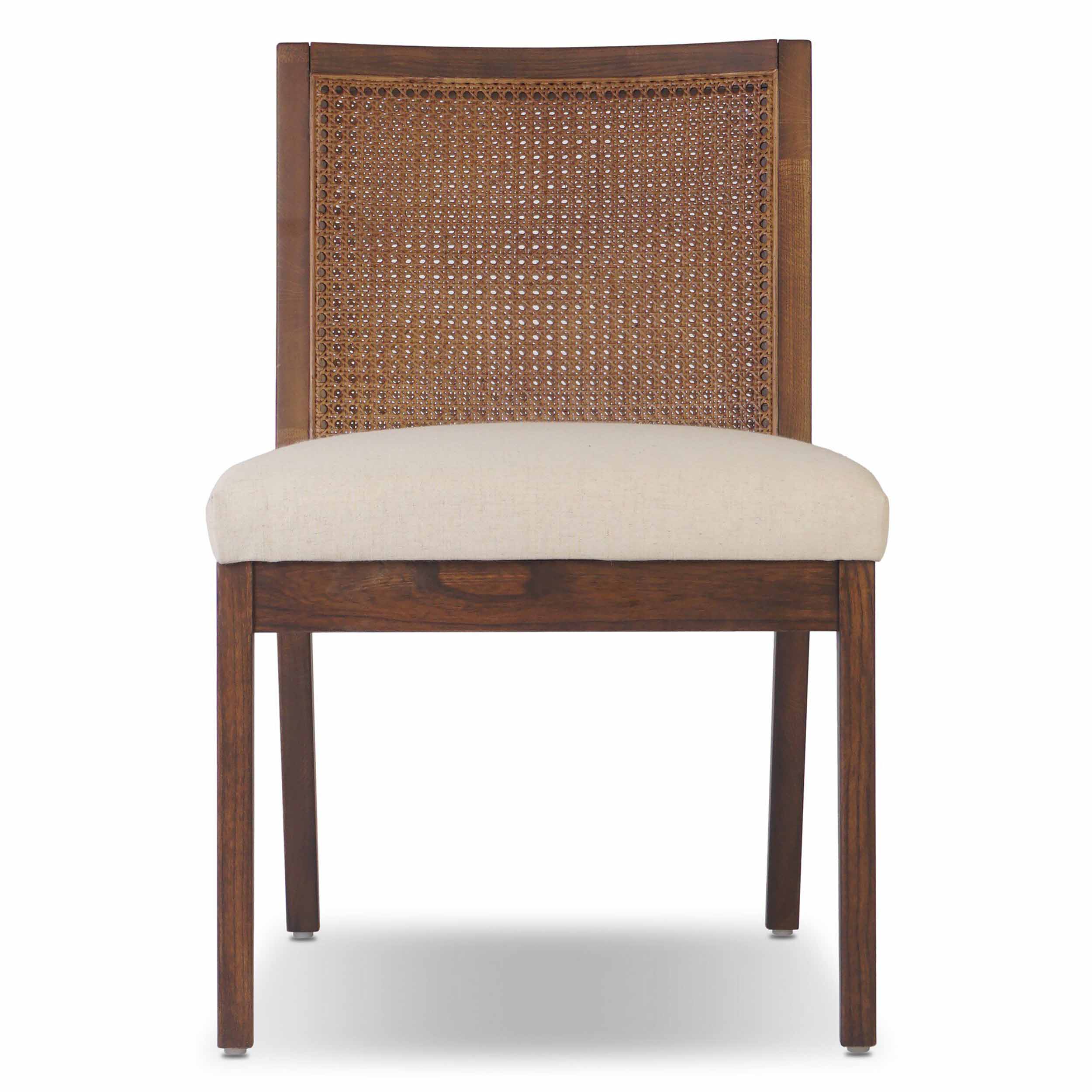 Antonia Cane Armless Dining Chair, Savile Flax, Almond Nettlewood