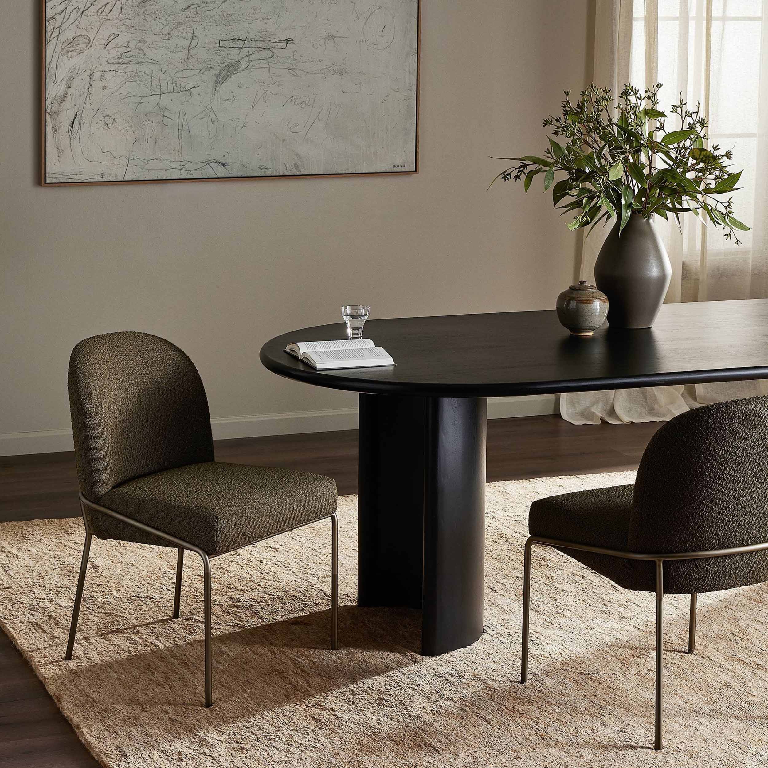 Astrud Dining Chair, FIQA Boucle Olive