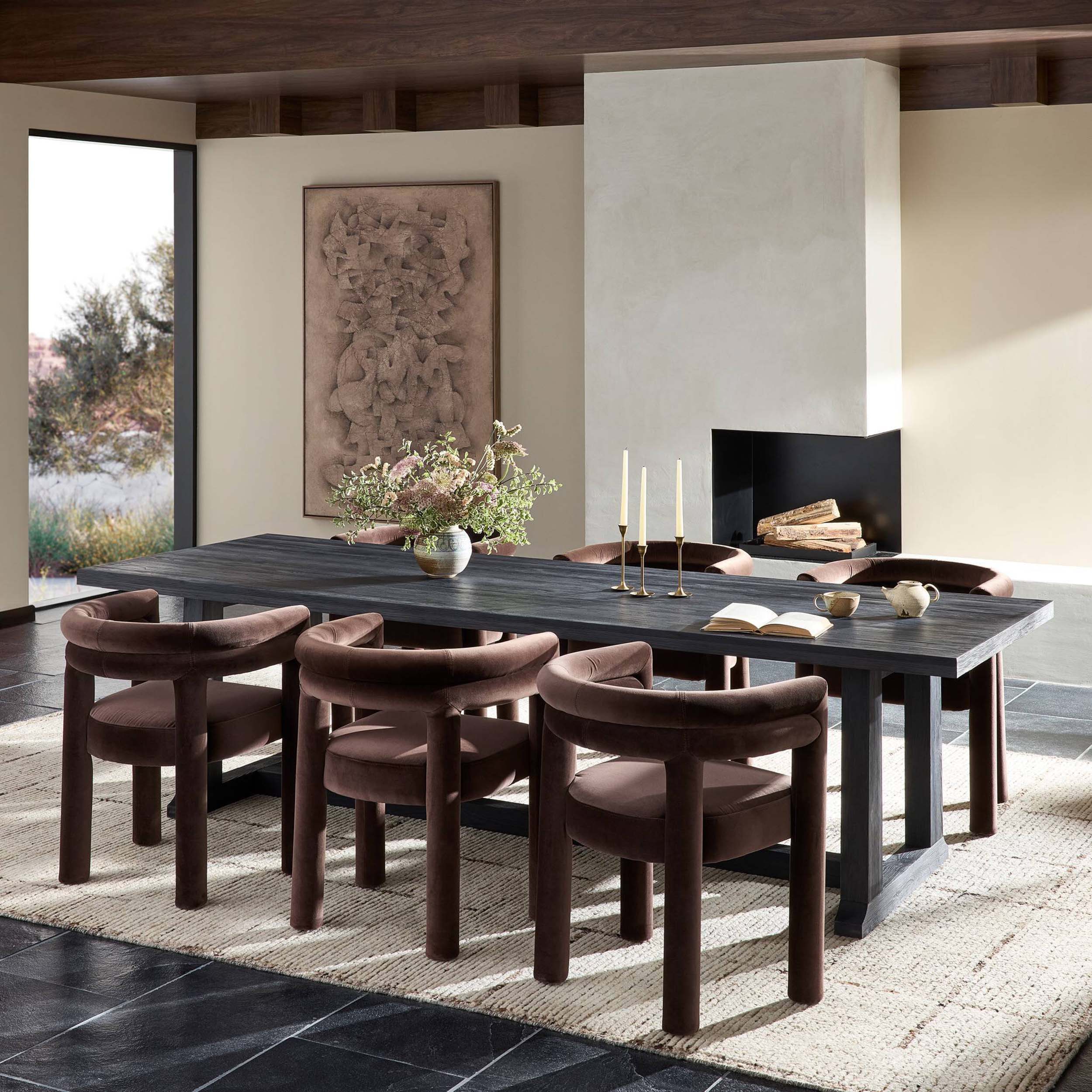 Otto Dining Table, Black Pine