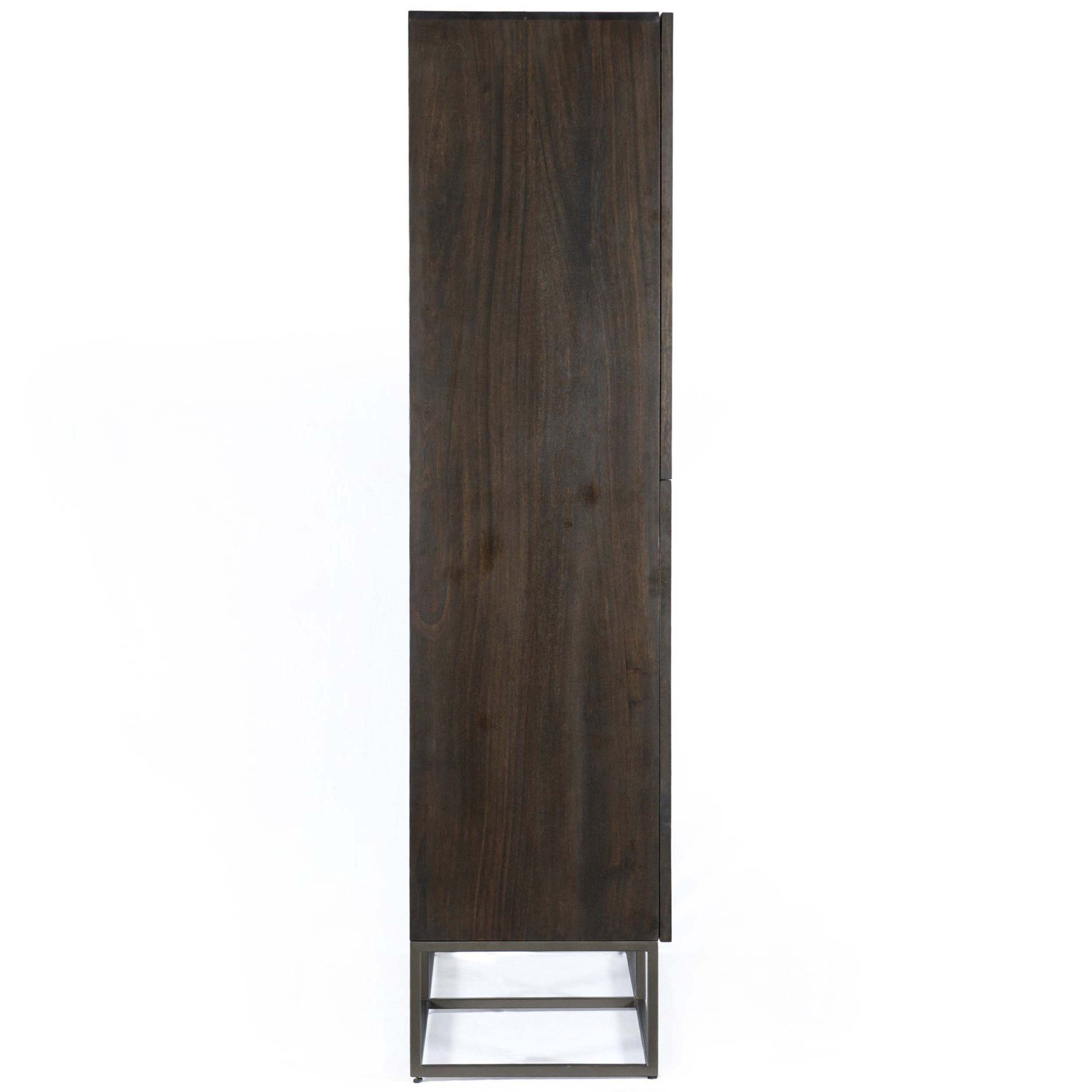 Kelby Cabinet, Carved Vintage Brown