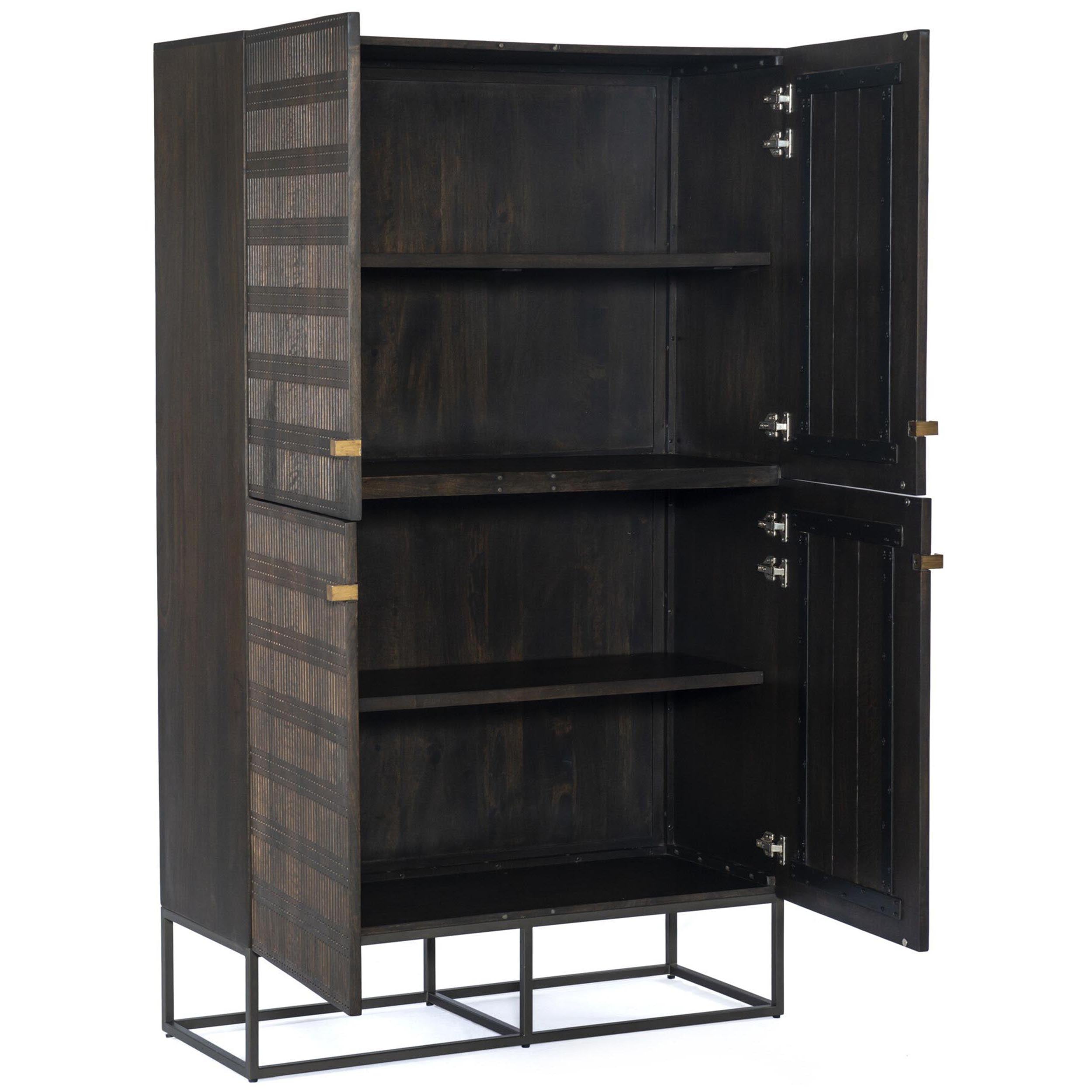 Kelby Cabinet, Carved Vintage Brown