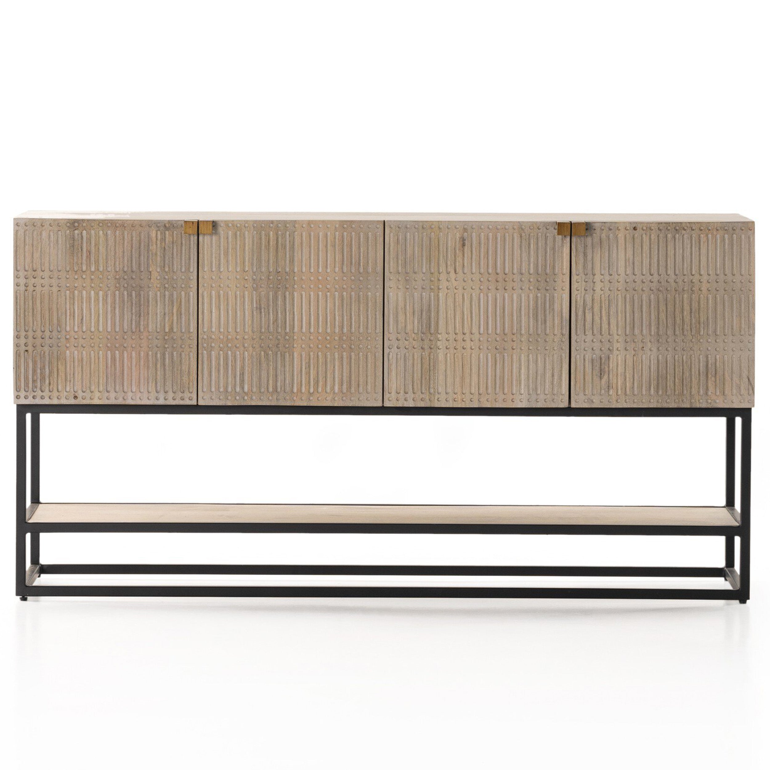 Kelby Small Media Console, Light Wash Mango