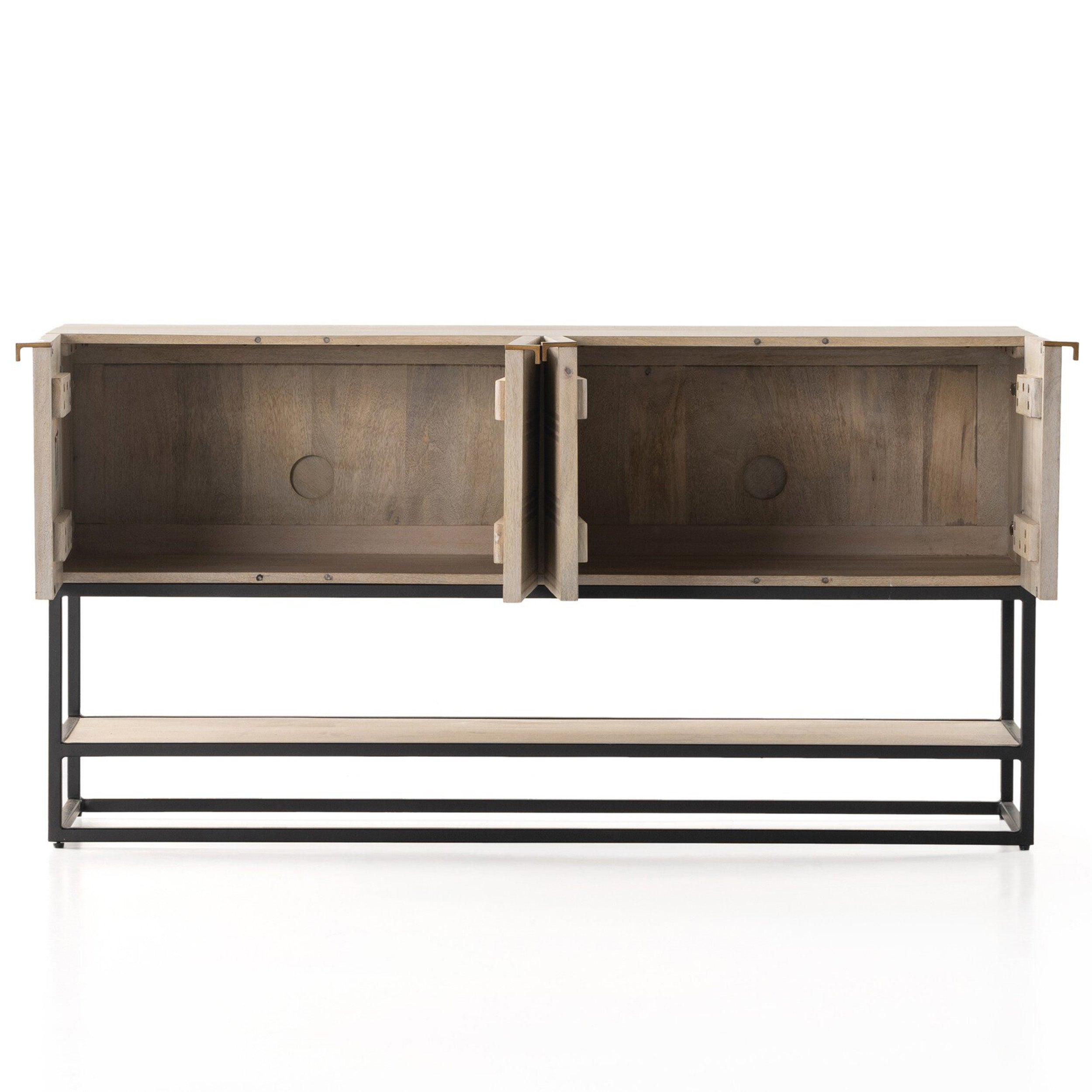 Kelby Small Media Console, Light Wash Mango