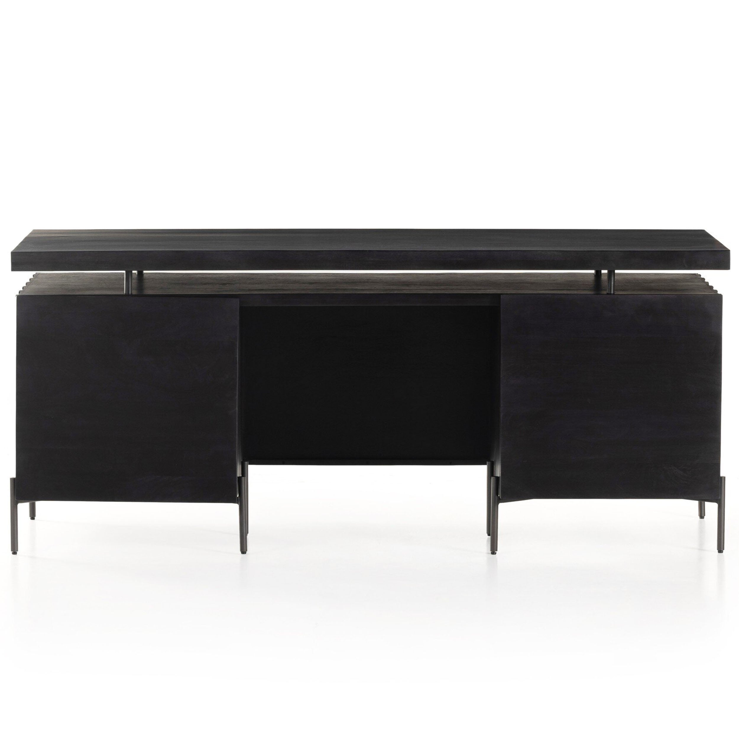 Raffael Desk, Gunmetal, Carved Black Wash