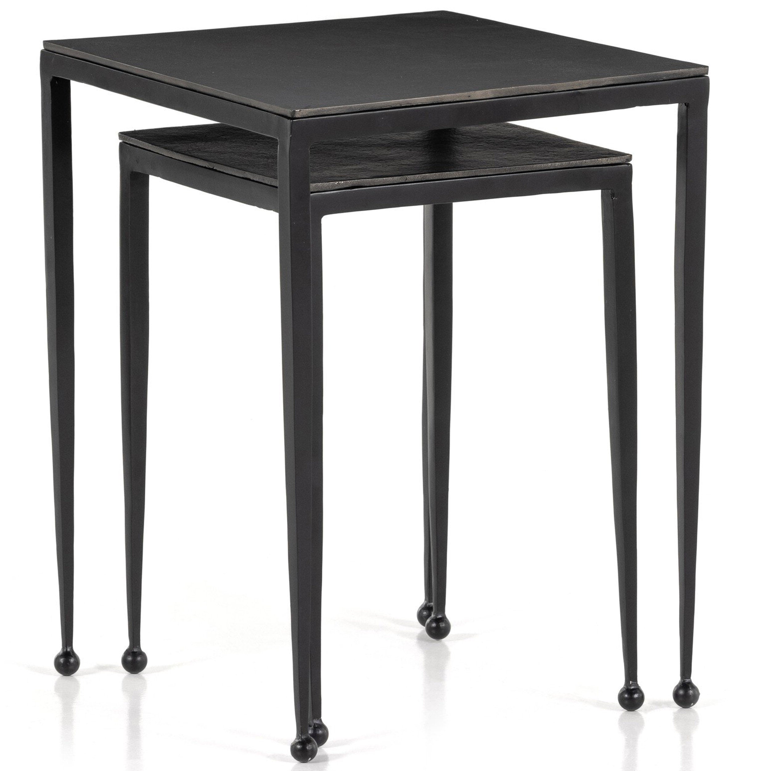 Dalston Nesting End Table Set, Raw Black
