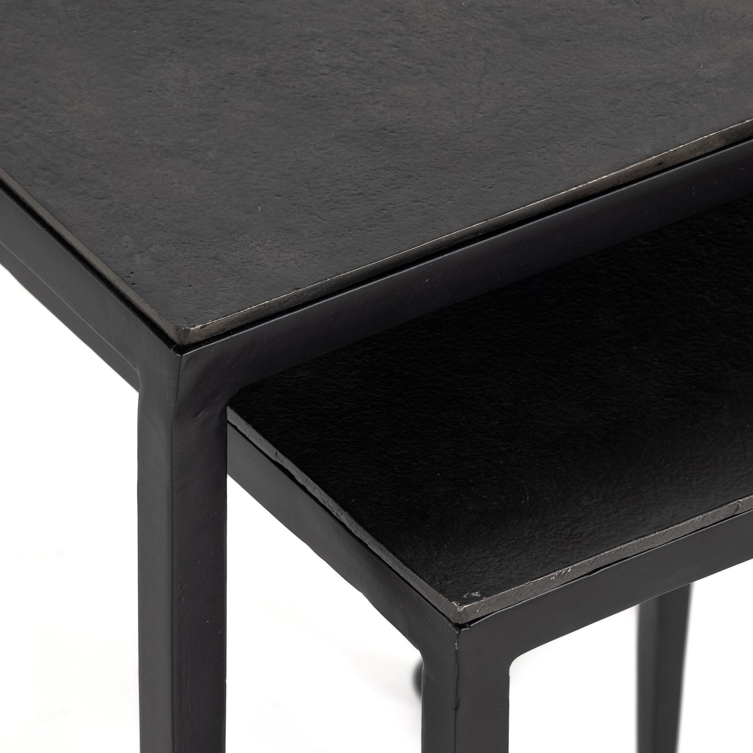 Dalston Nesting End Table Set, Raw Black