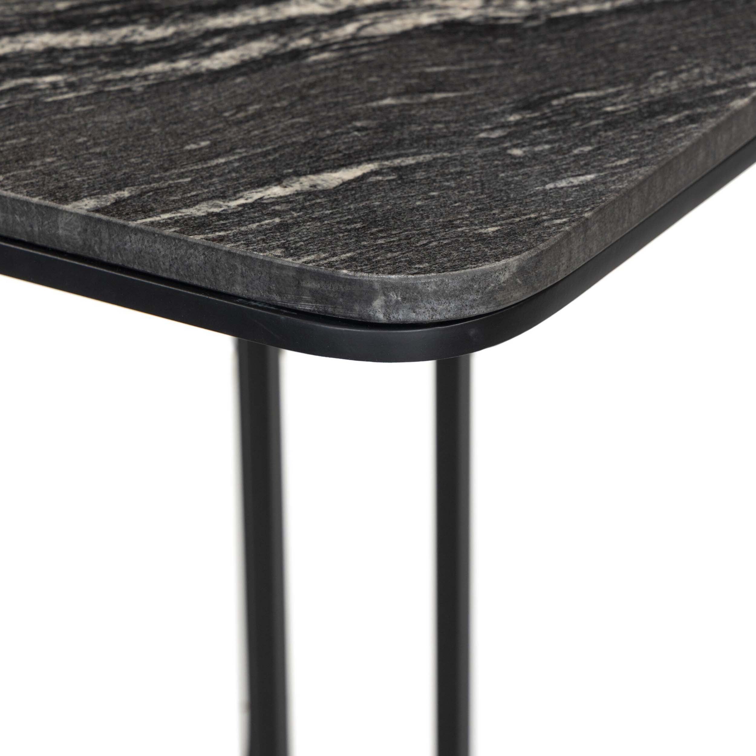 Adalley C Table, Polished Black Marble