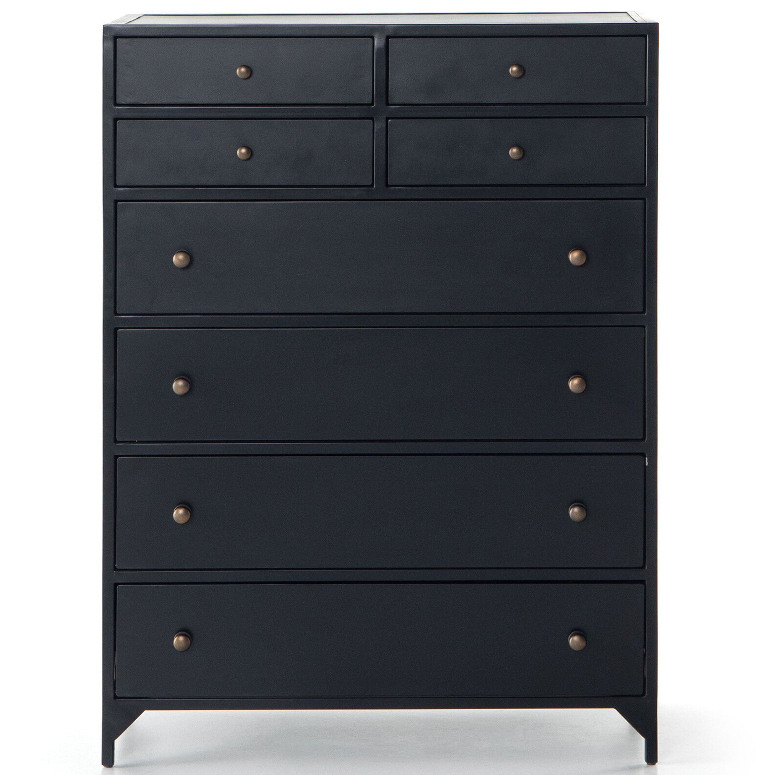 Belmont 8 Drawer Tall Dresser, Black