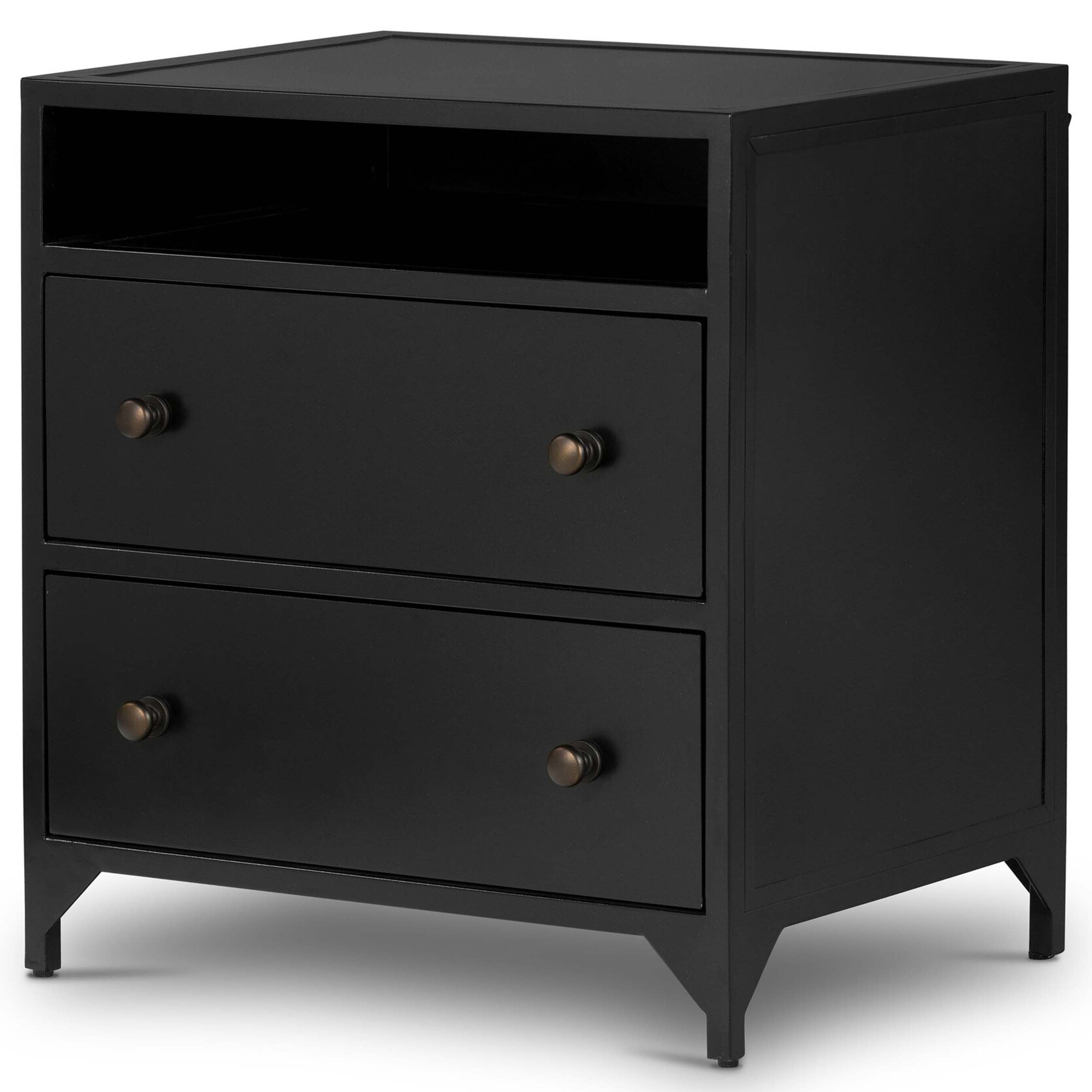 Belmont 2 Drawer Nightstand, Black