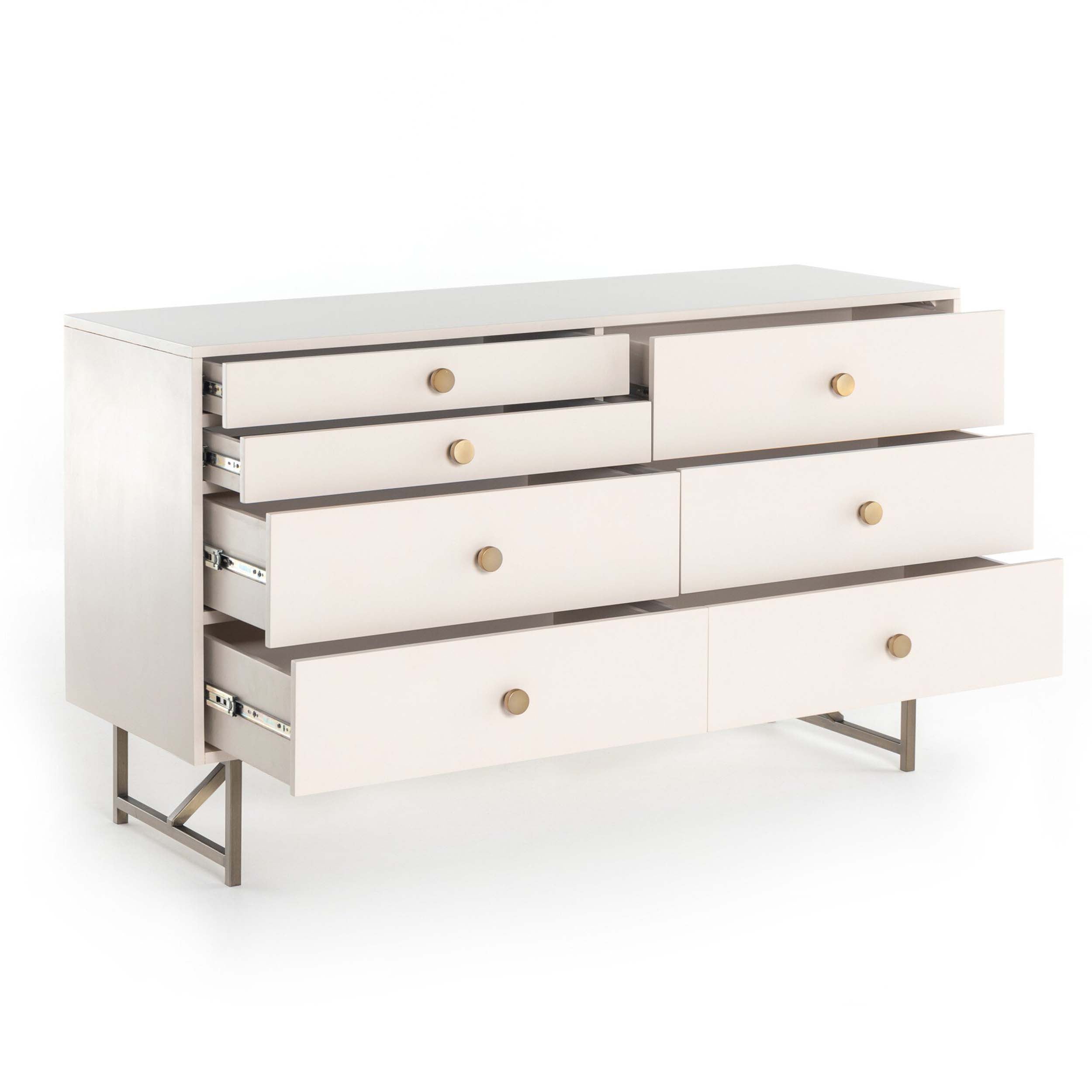Van 7 Drawer Dresser, Matte Alabaster