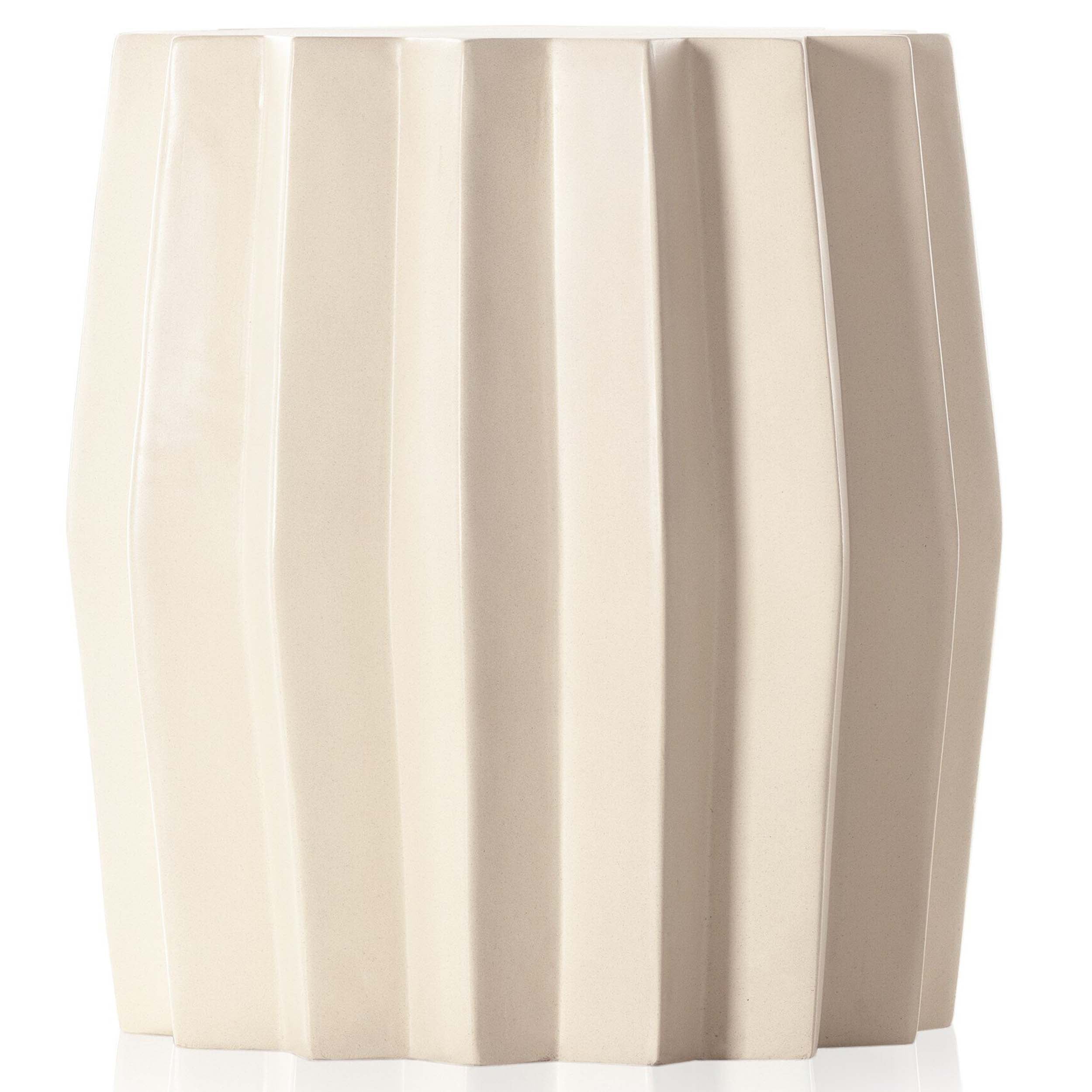 Gem Outdoor End Table, Parchment White