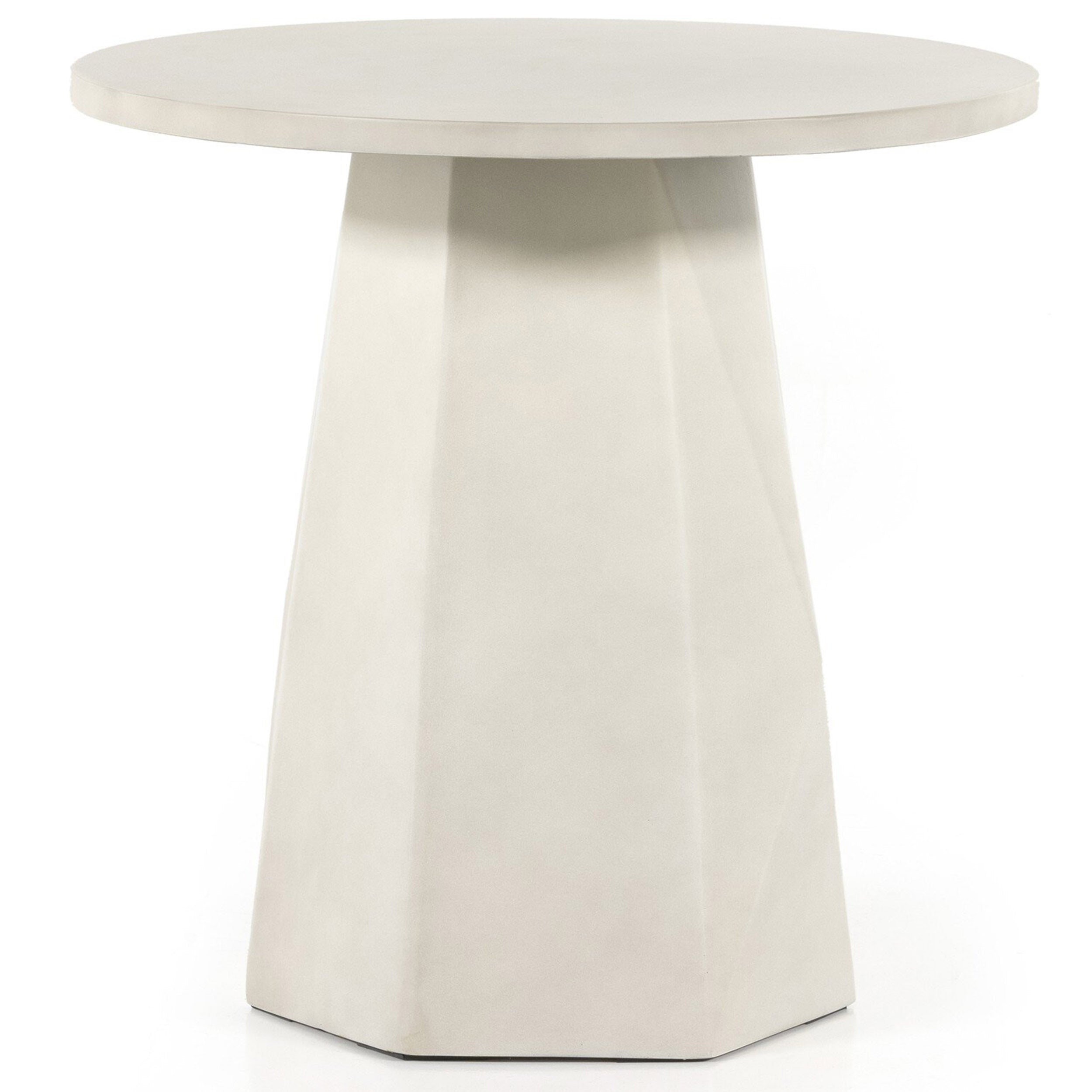 Bowman Outdoor End Table, White Concrete