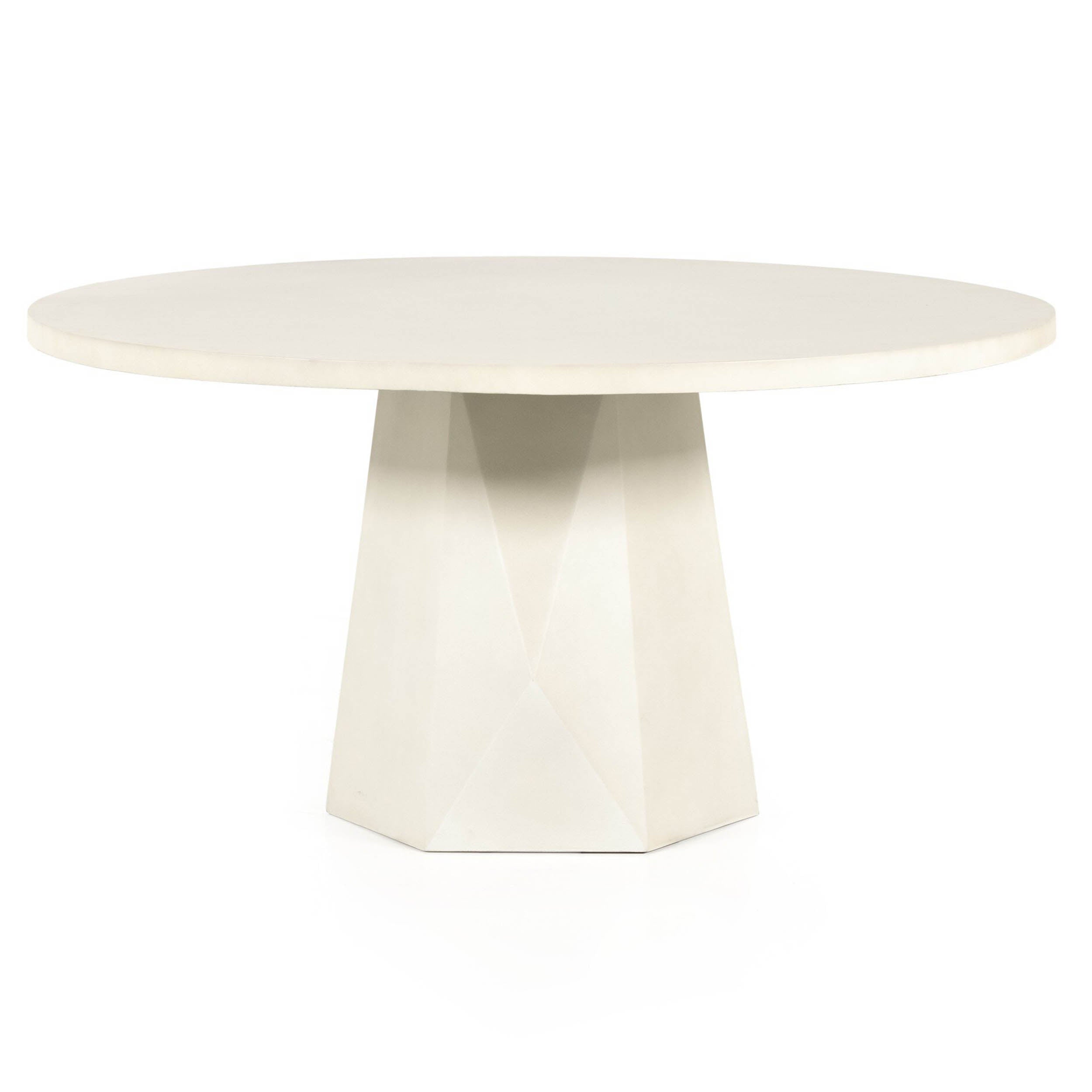 Bowman Outdoor Dining Table, White Concrete