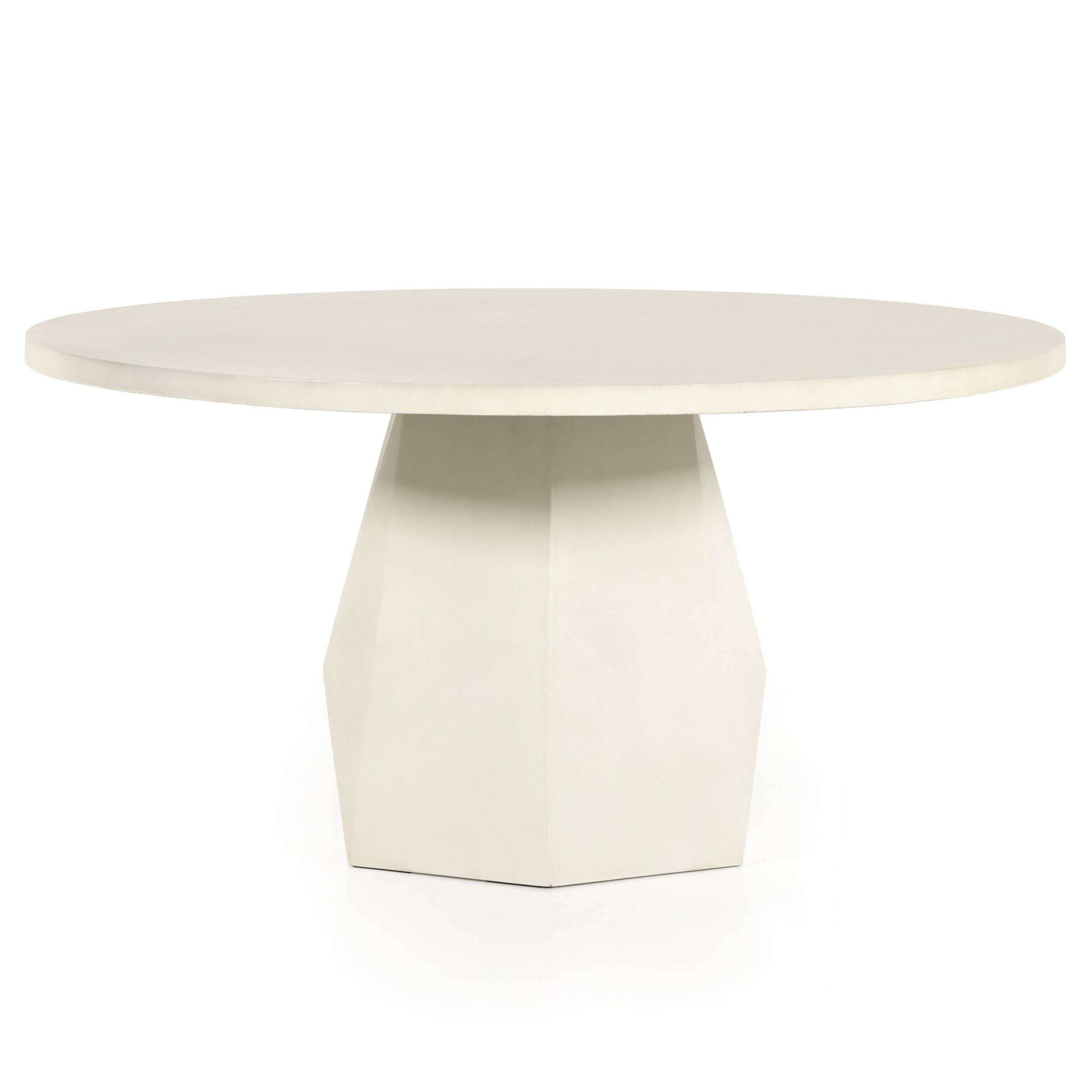 Bowman Outdoor Dining Table, White Concrete