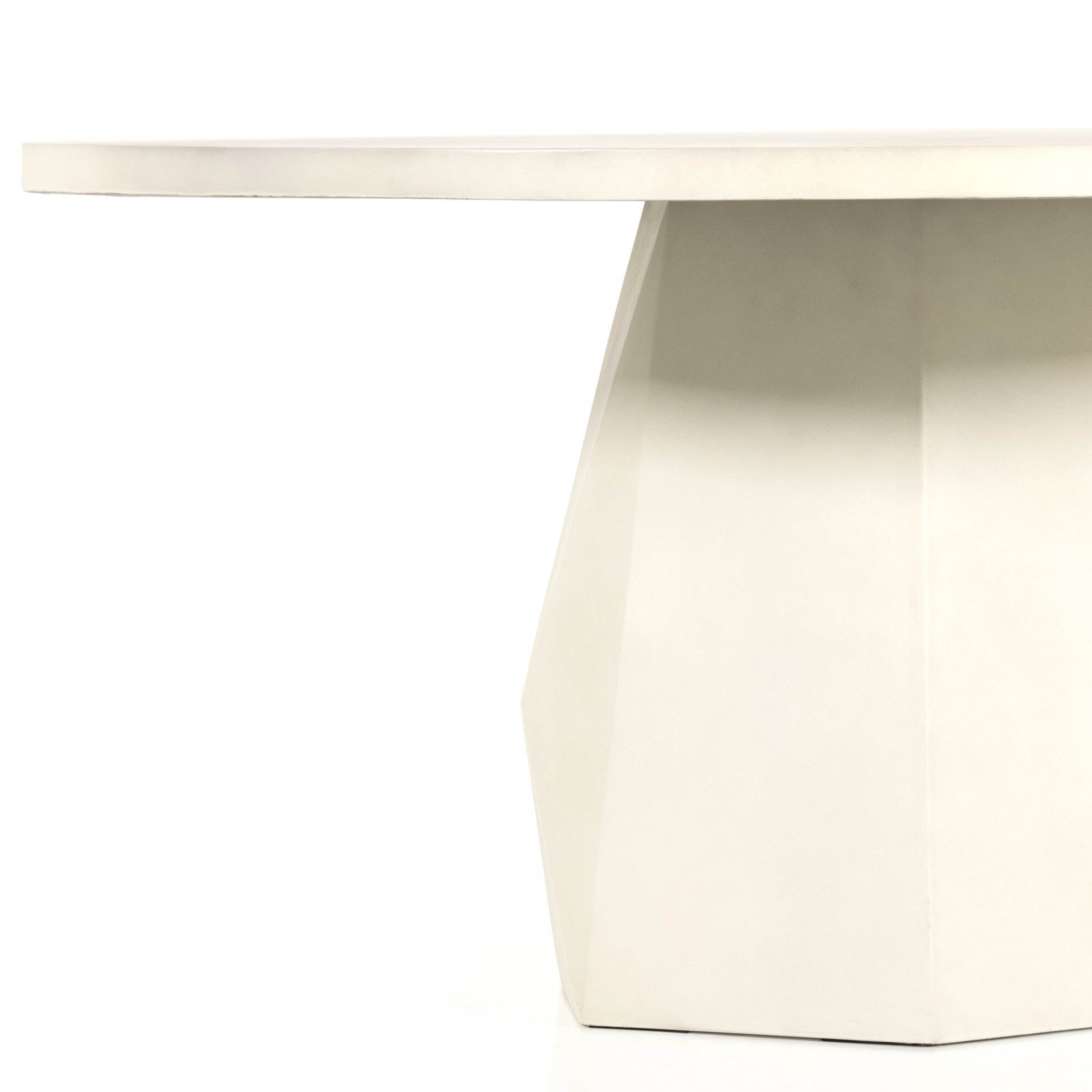 Bowman Outdoor Dining Table, White Concrete