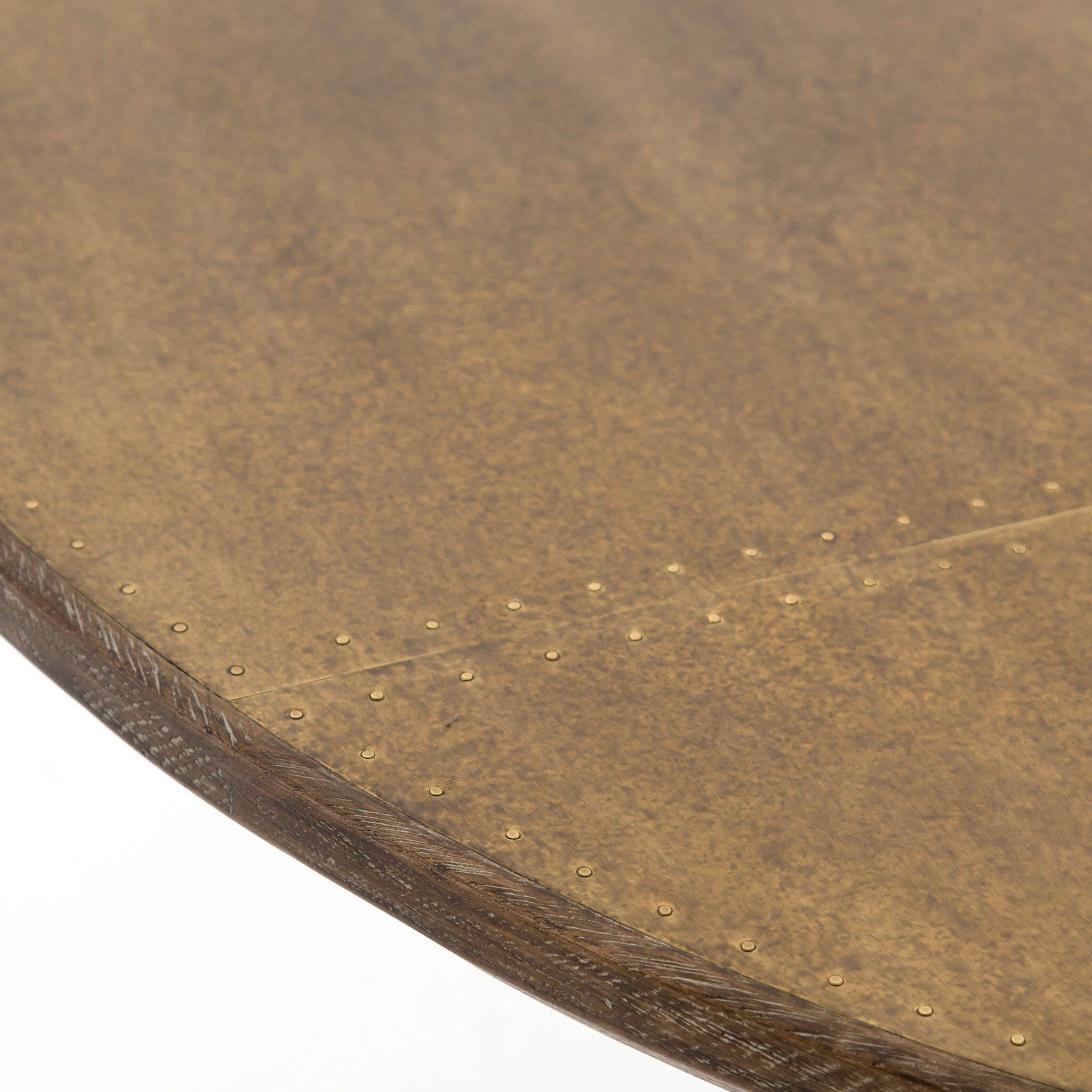 Powell Dining Table, Bright Brass Clad