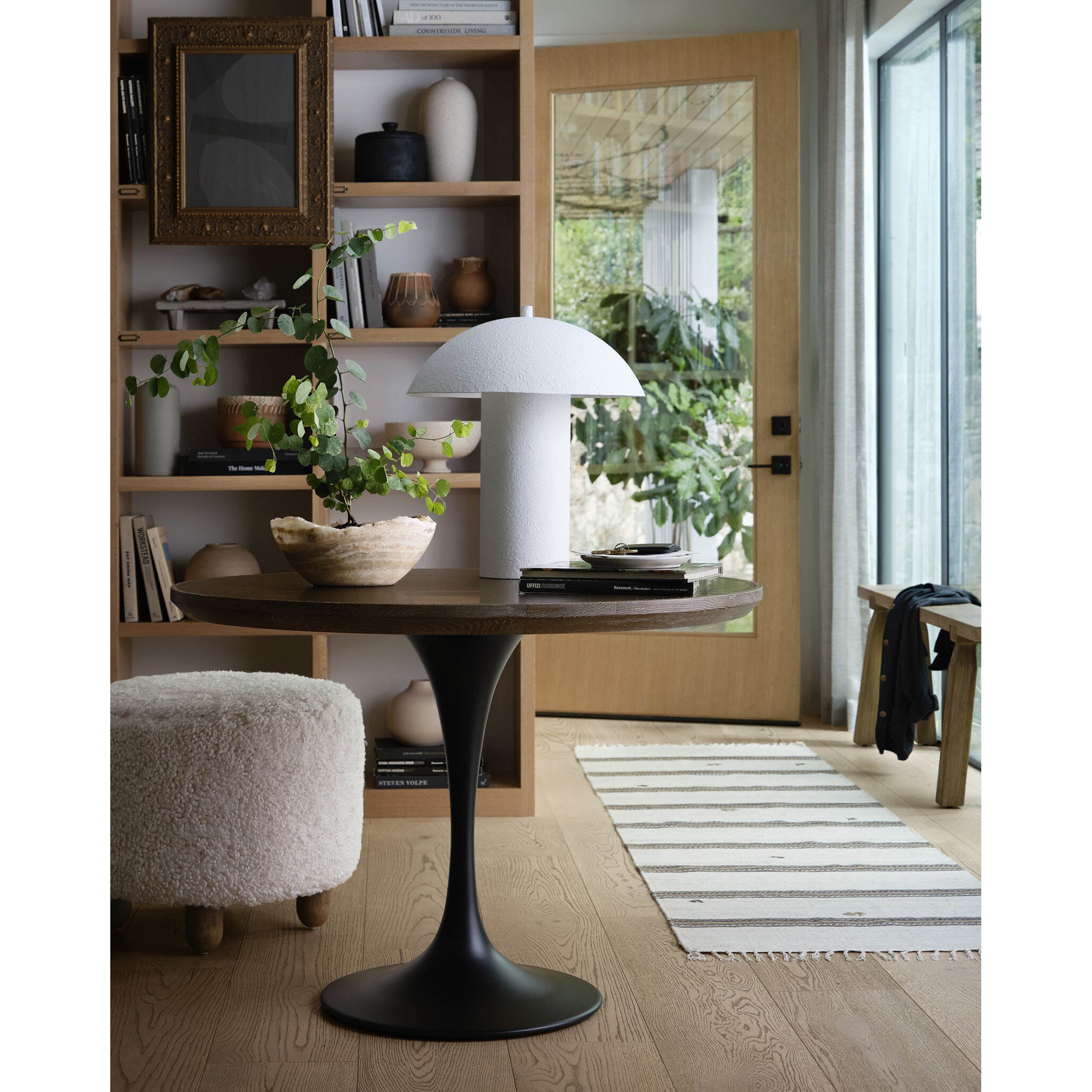 Powell Dining Table, Bright Brass Clad