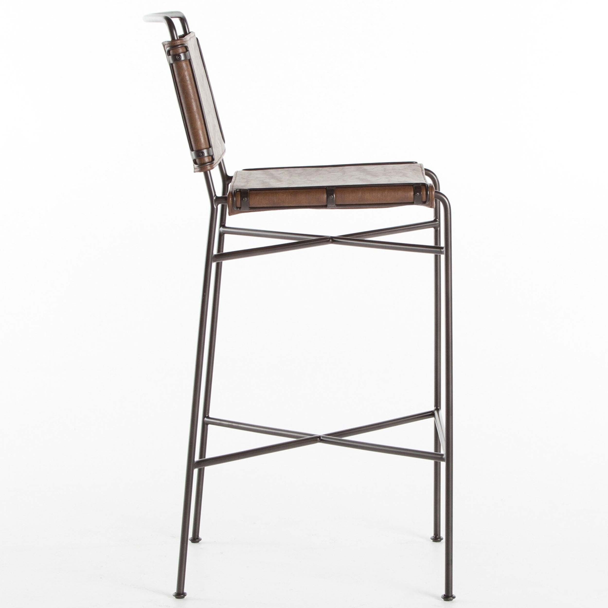 Wharton Bar + Counter Stool, Distressed Brown