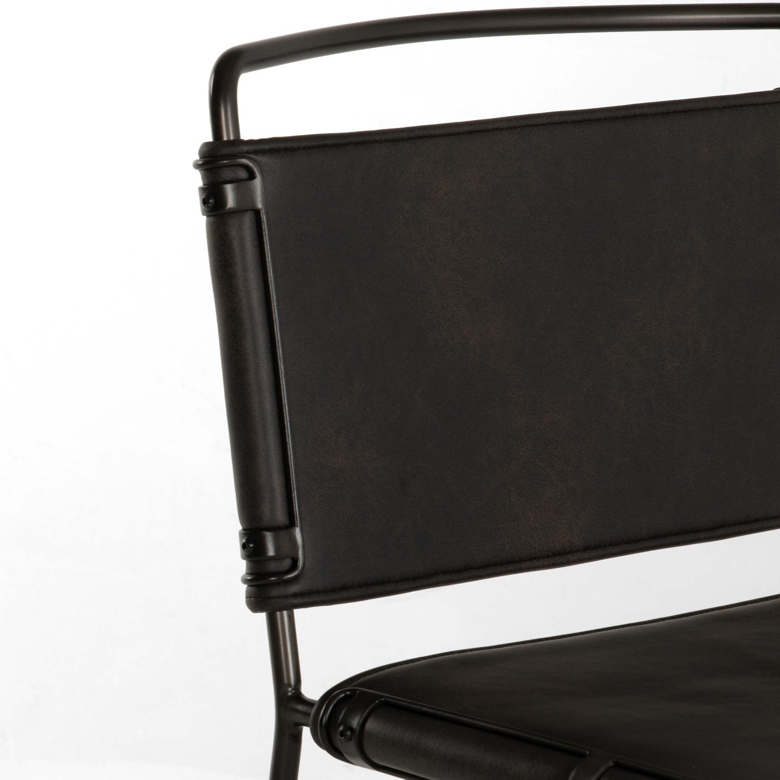 Wharton Bar + Counter Stool, Distressed Black