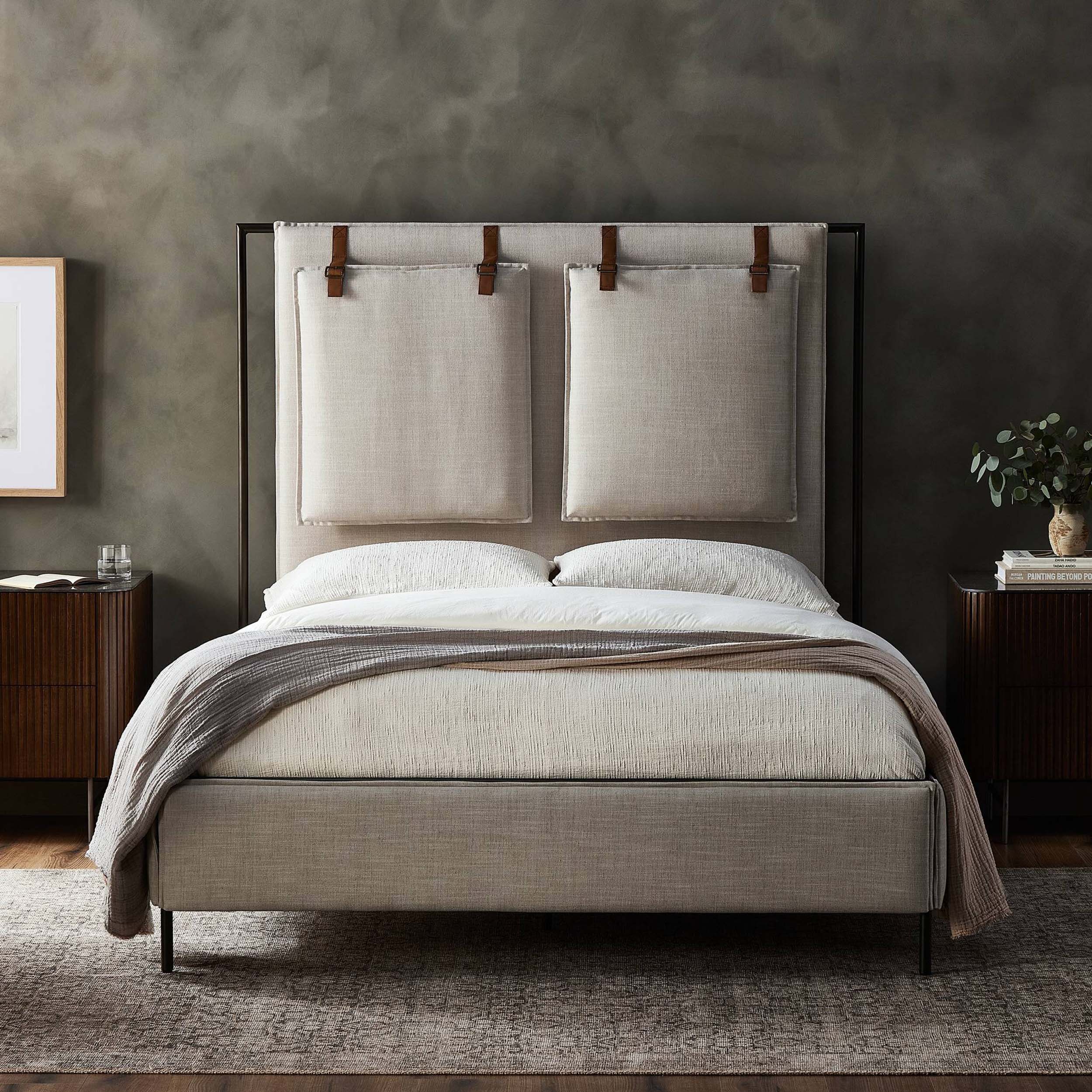 Leigh Upholstered Bed, Hockney Ivory