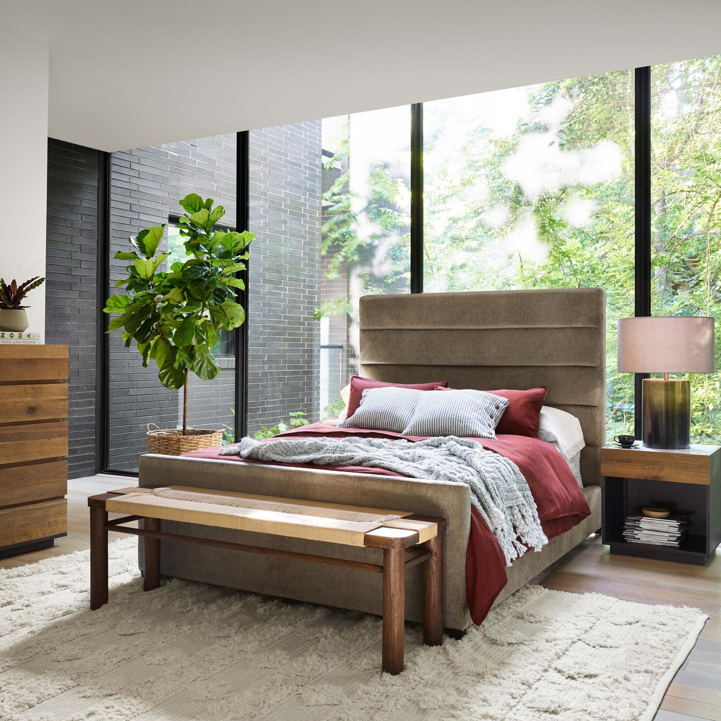 Daphne Bed, Sage Worn Velvet