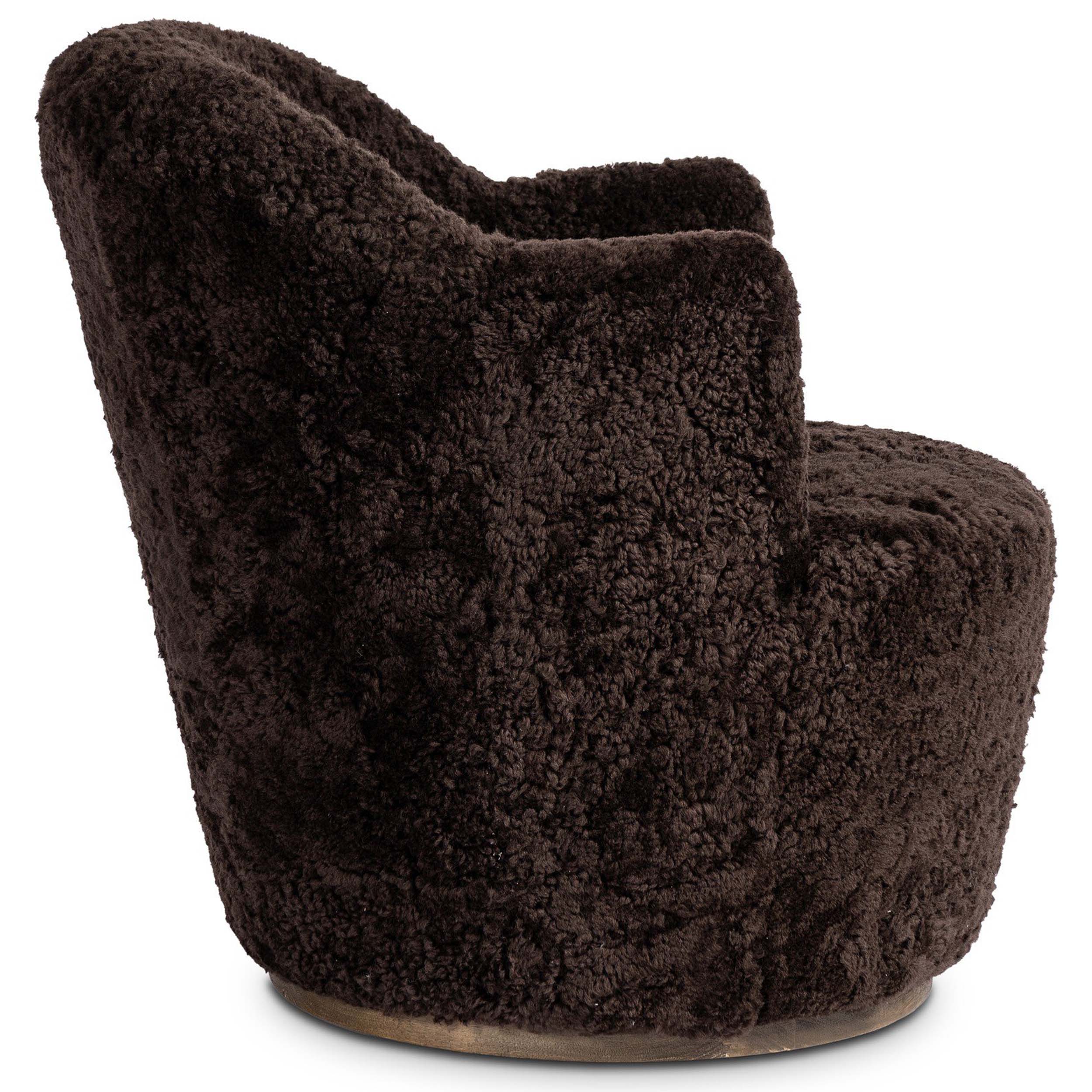 Aurora Swivel Chair, Cocoa Shearling