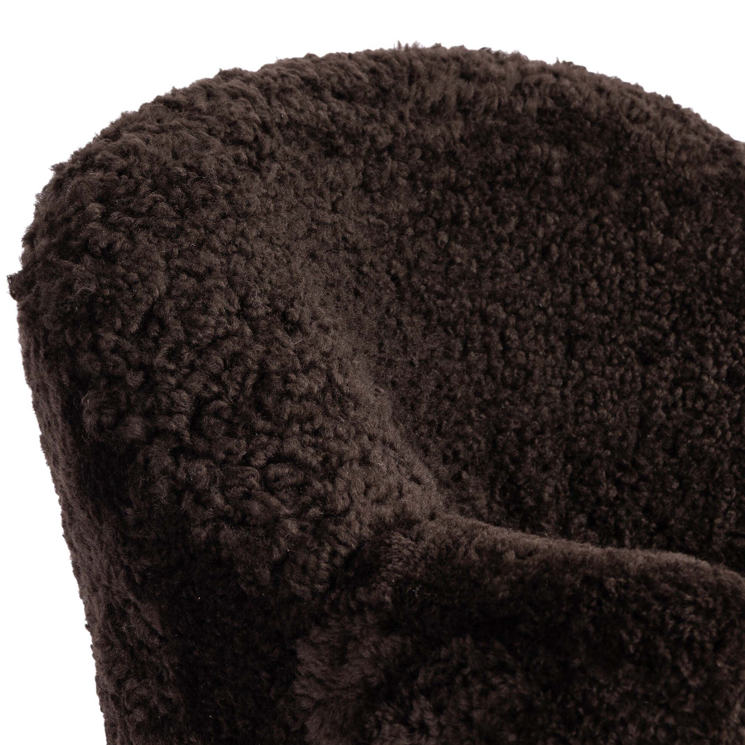 Aurora Swivel Chair, Cocoa Shearling