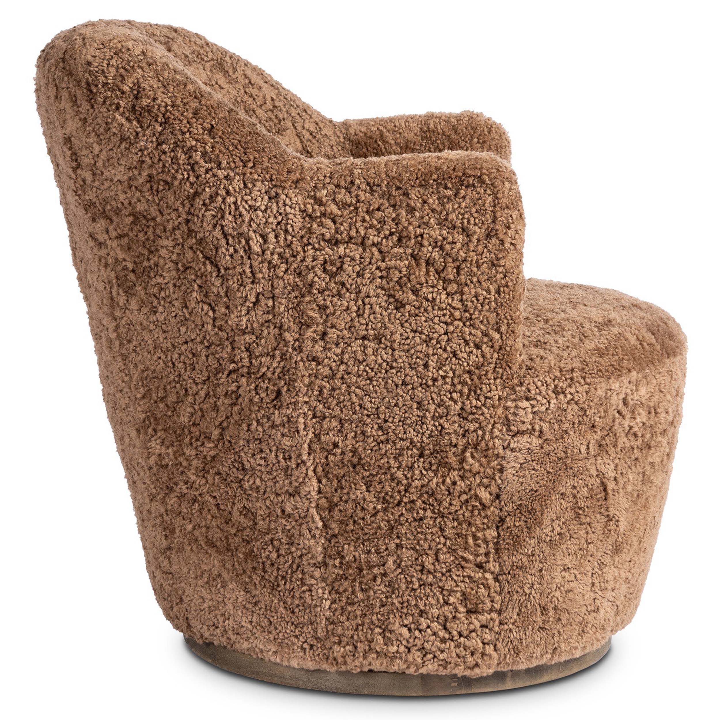 Aurora Swivel Chair, Amber Shearling