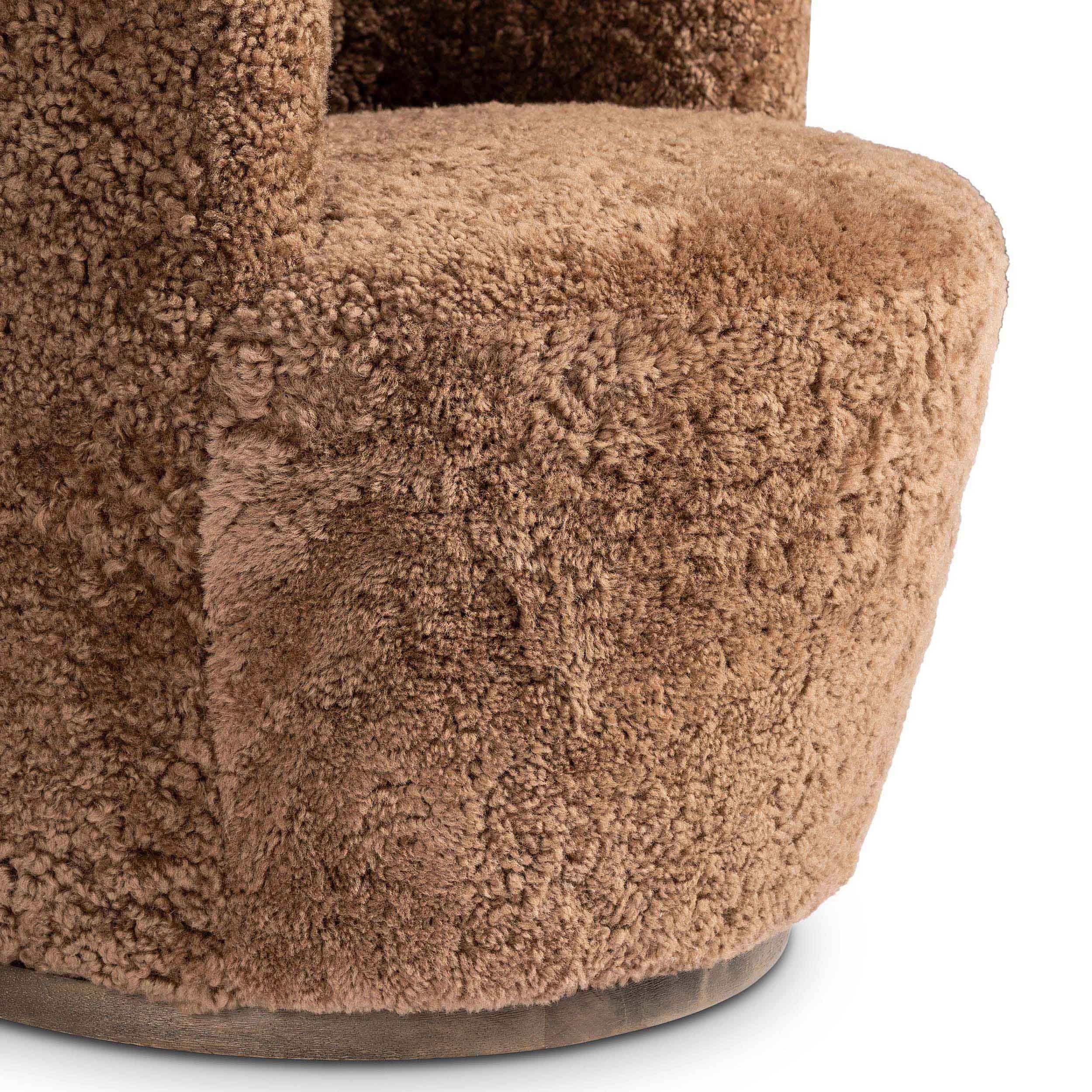 Aurora Swivel Chair, Amber Shearling
