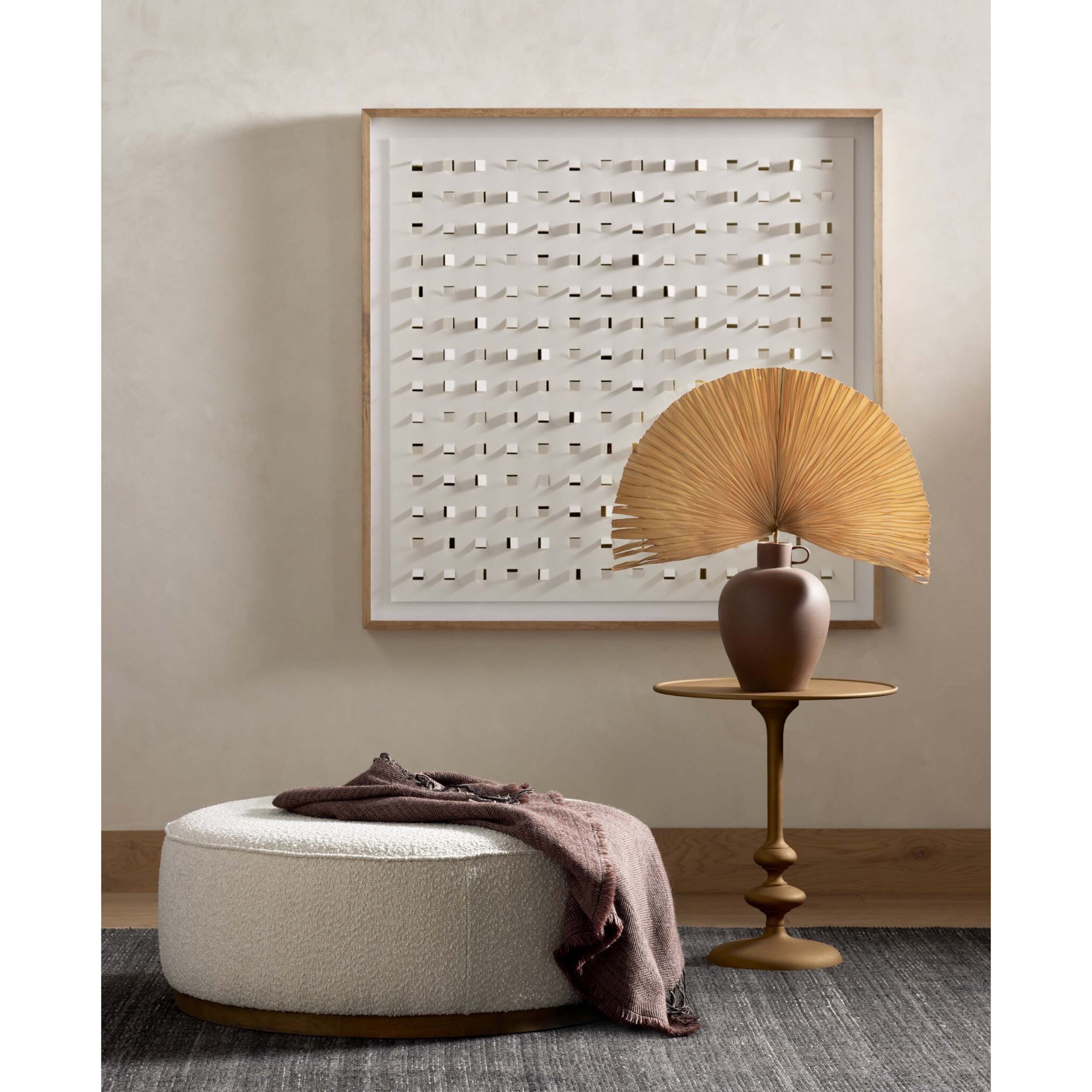 Sinclair Large Round Ottoman, Knoll Natural