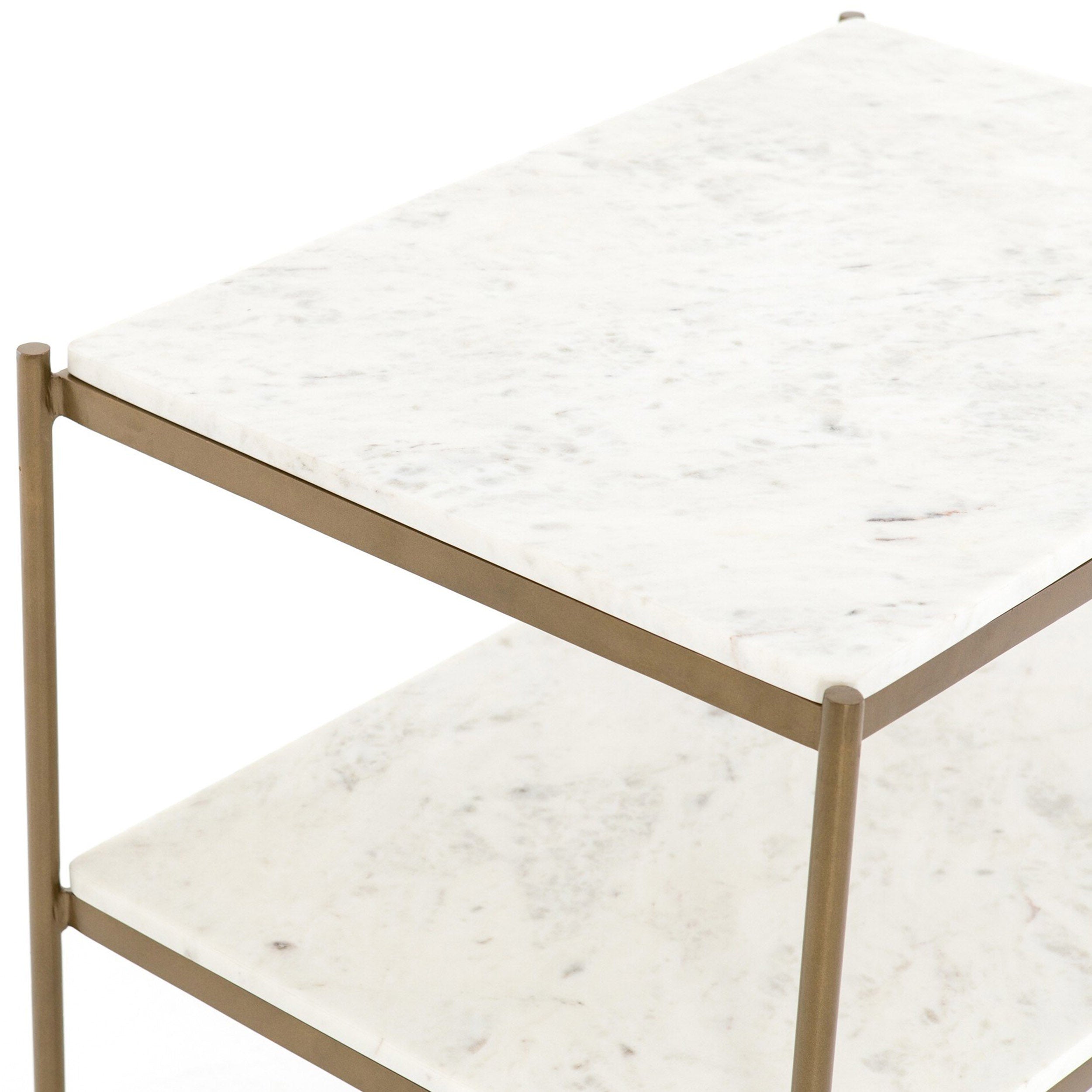Felix Nightstand, Antique Brass