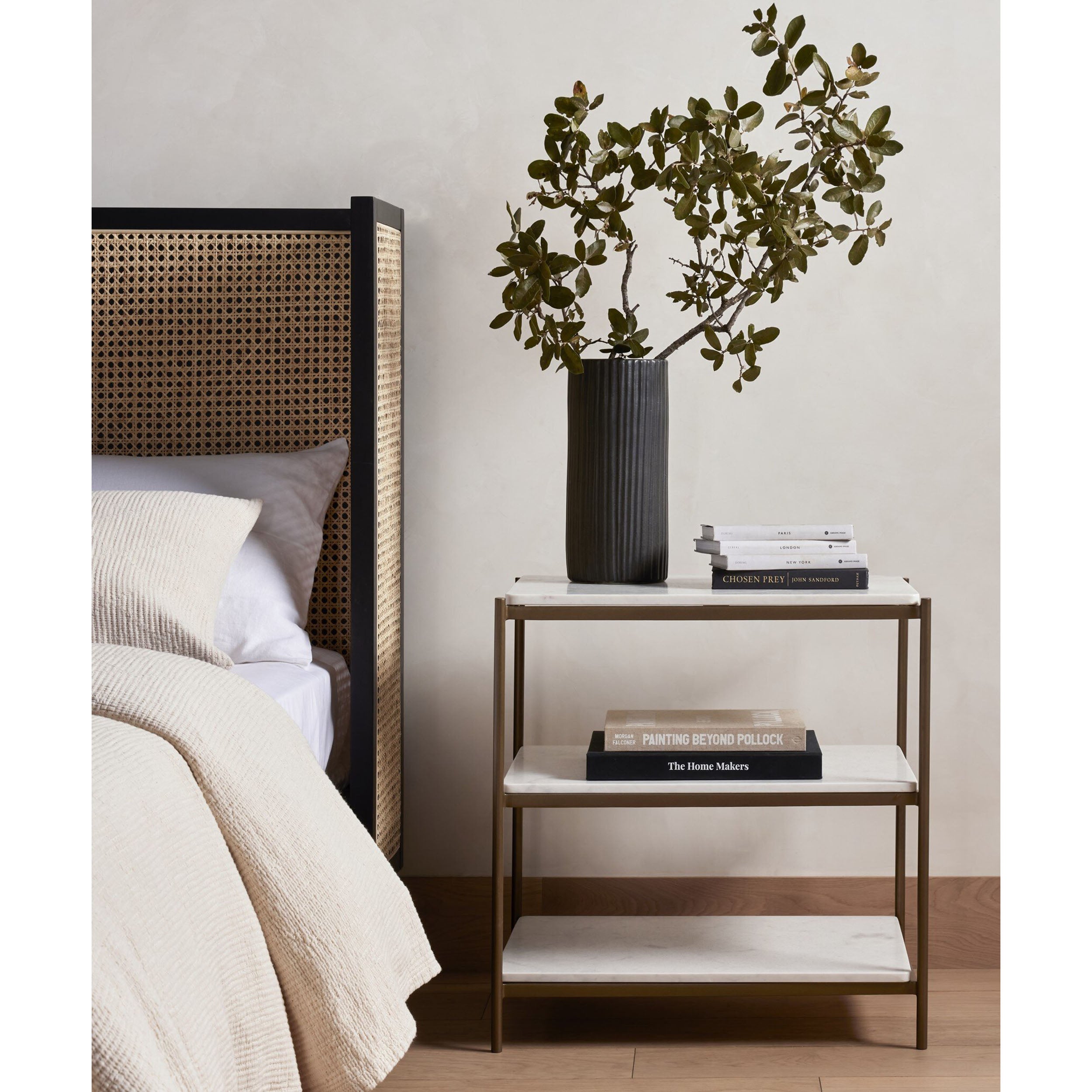 Felix Nightstand, Antique Brass