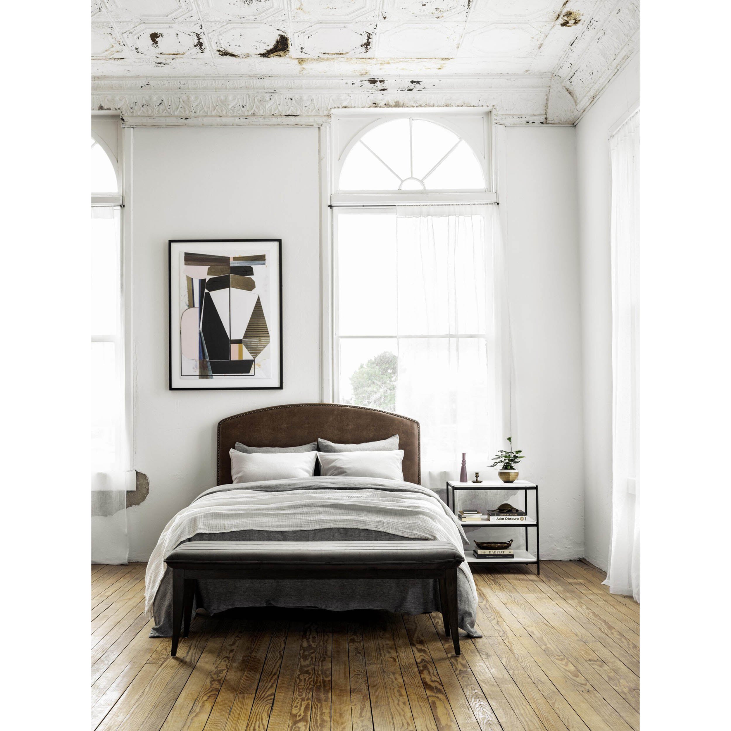 Felix Nightstand, Hammered Grey