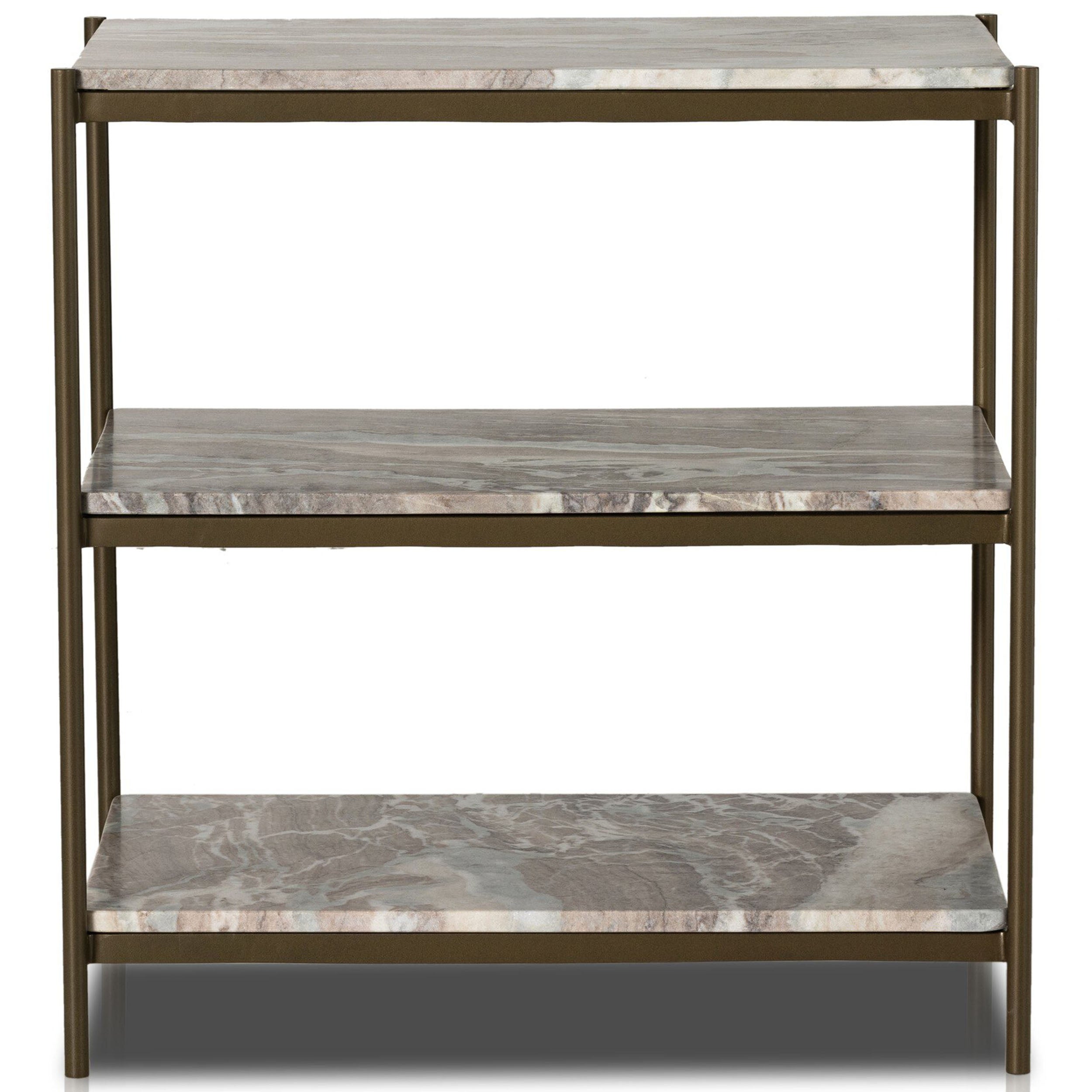Felix Nightstand, Antique Brass, Canyon Marble