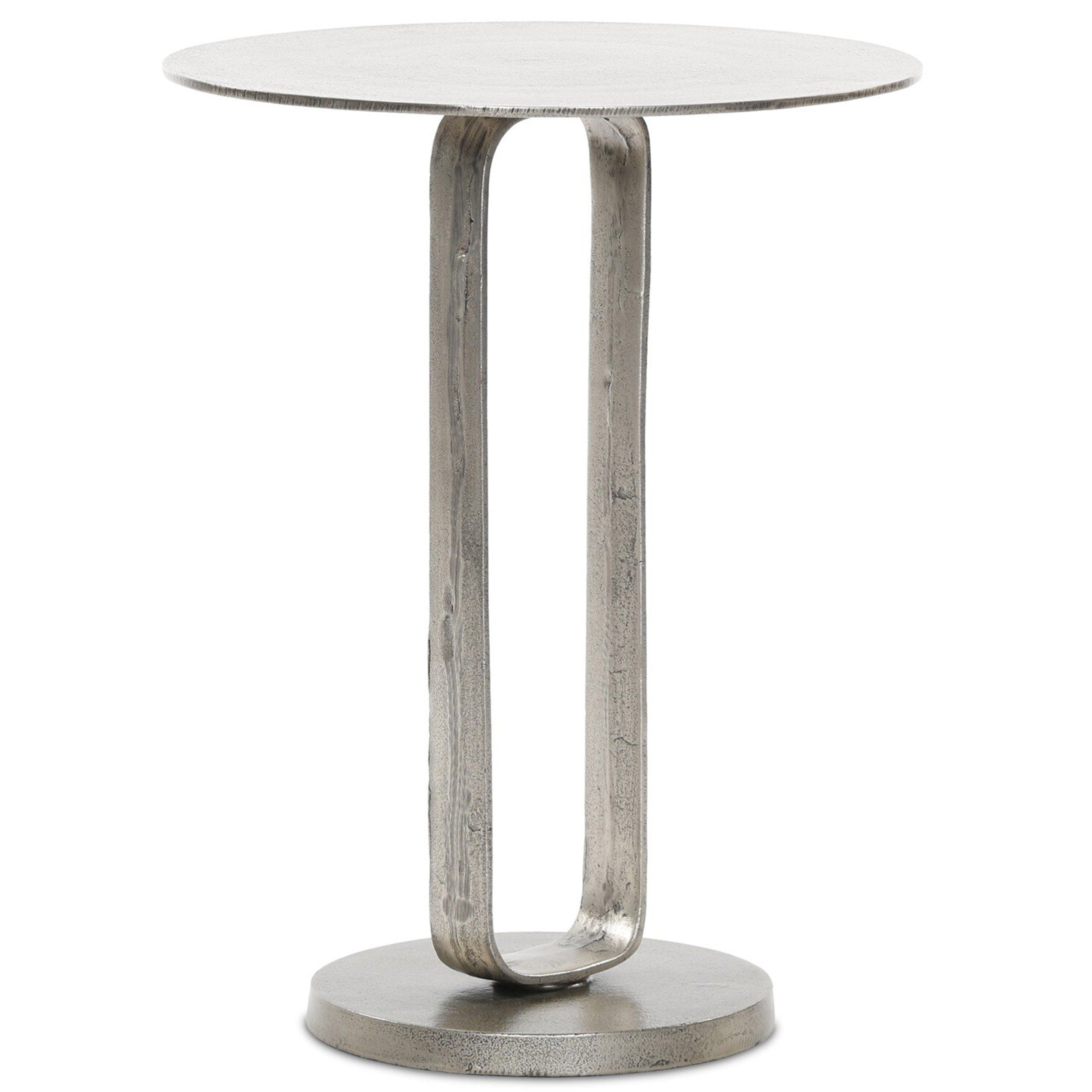 Douglas End Table, Raw Antique Nickel
