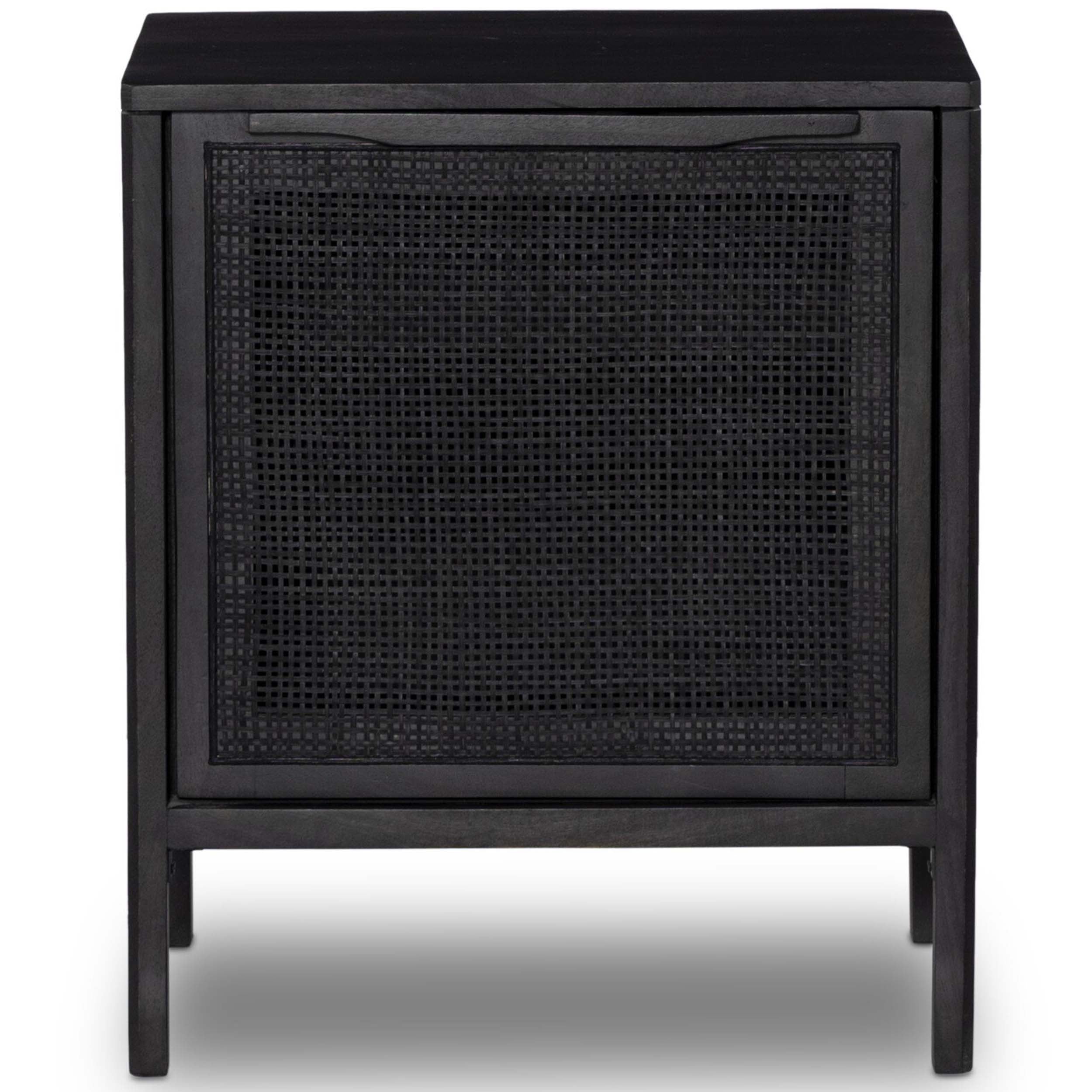 Sydney Nightstand, Black Wash/Black Cane